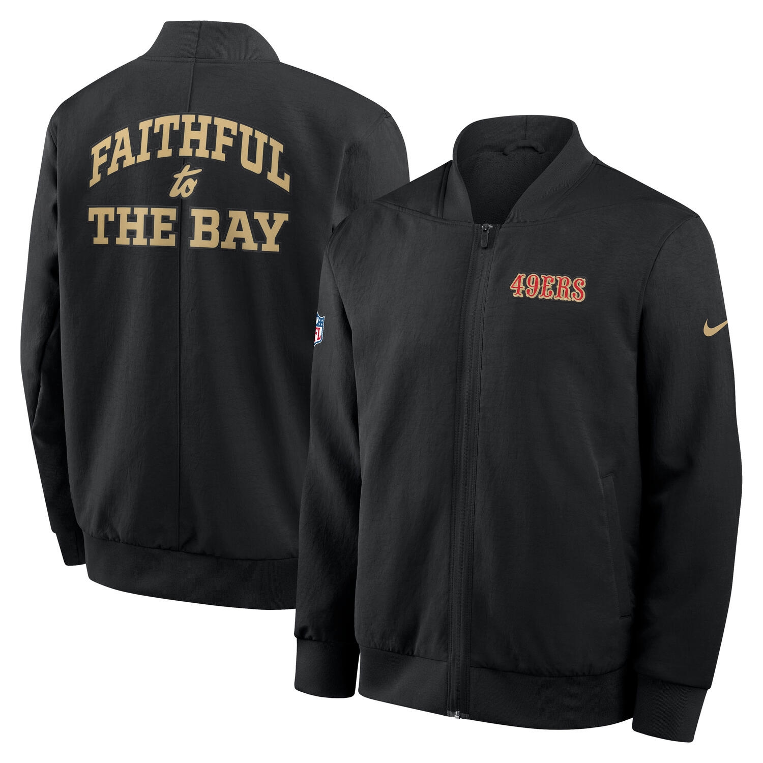San Francisco 49ers 2025 Rivalries Sideline Bomber Jacke Schwarz