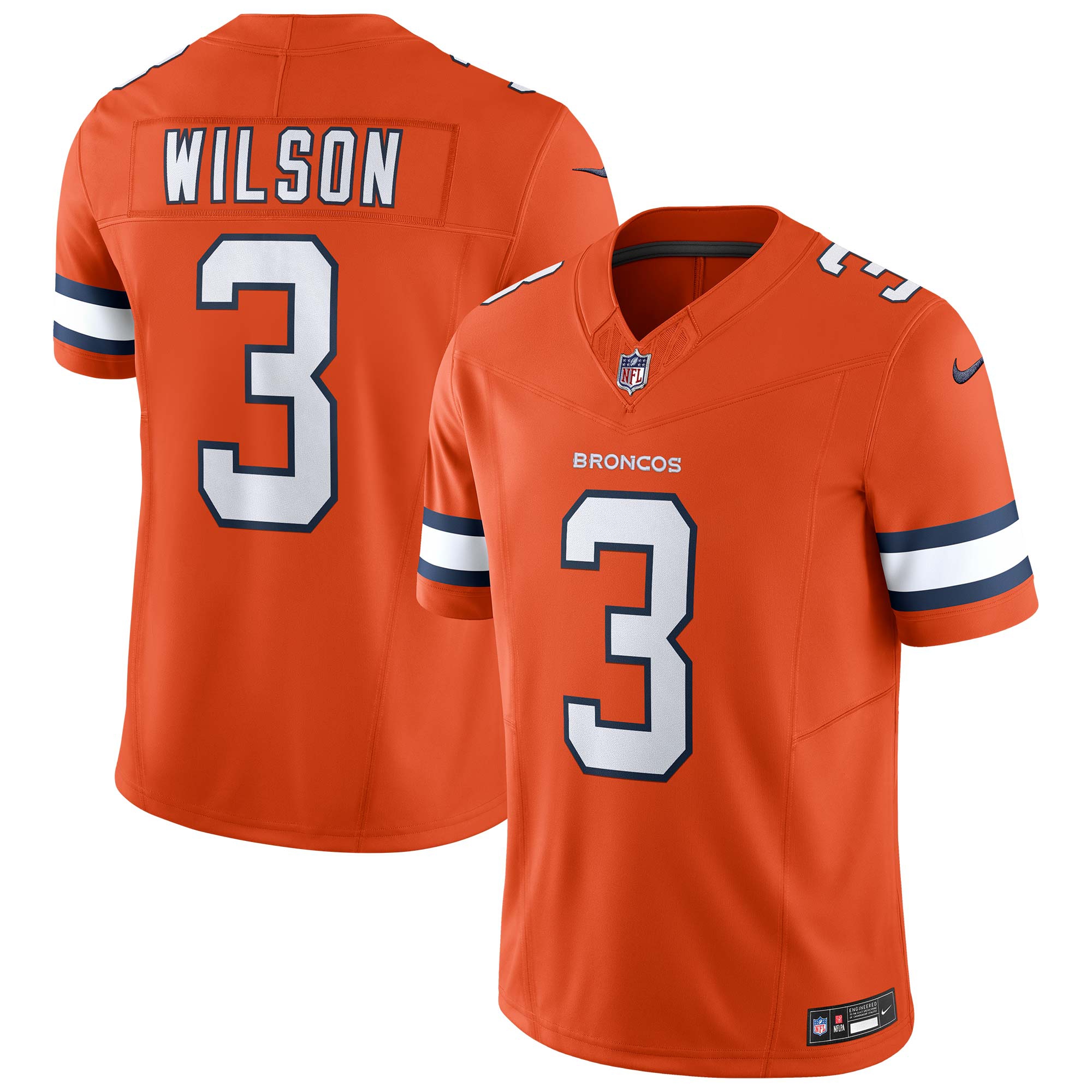 Russell Wilson #3 Denver Broncos Alternate Nike Vapor F.U.S.E. Limited NFL Trikot Orange