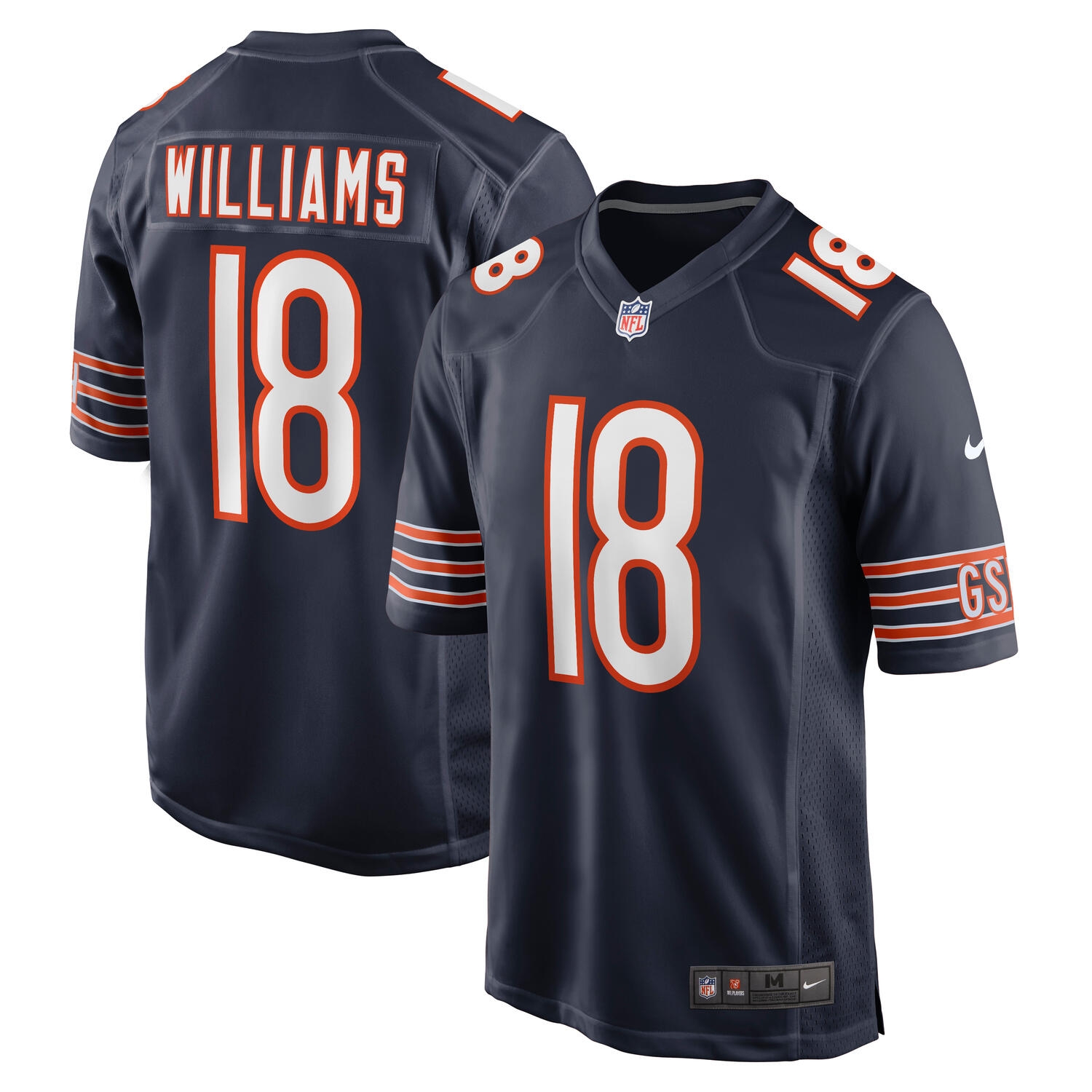 Caleb Williams #18 Chicago Bears Nike Game NFL Jersey Navy