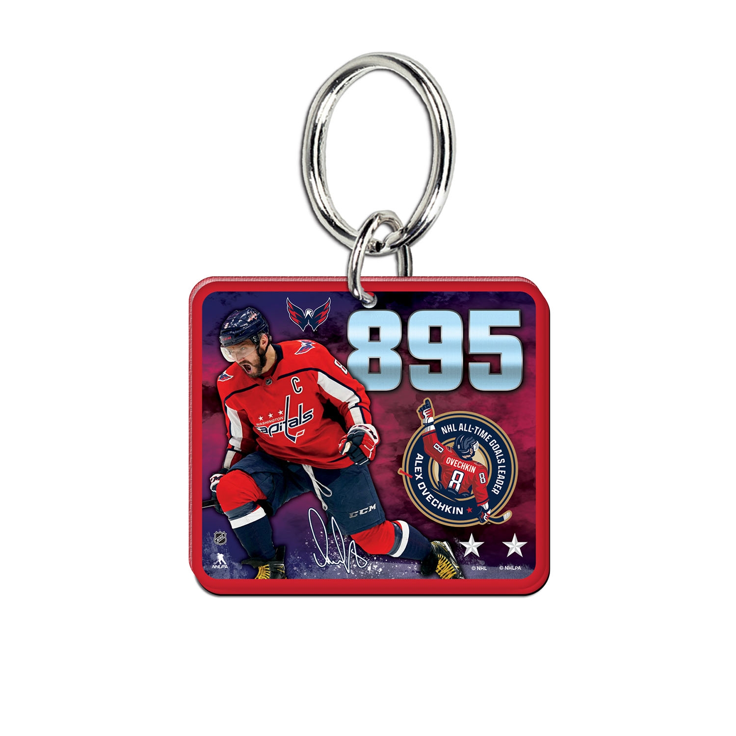 Alex Ovechkin 895 Goals Record Acrylic Key Ring
