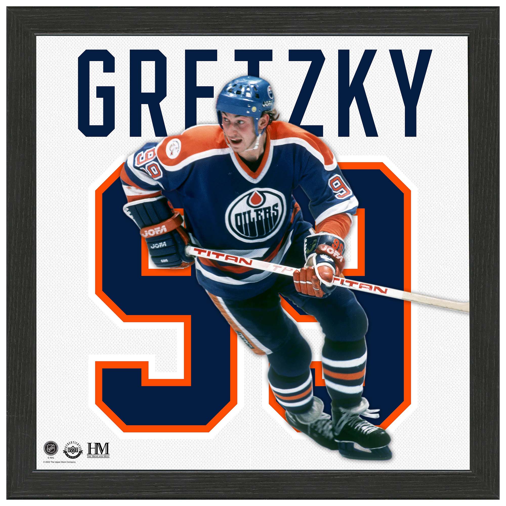 Wayne Gretzky #99 Edmonton Oilers Impact Jersey Gerahmtes NHL Bild