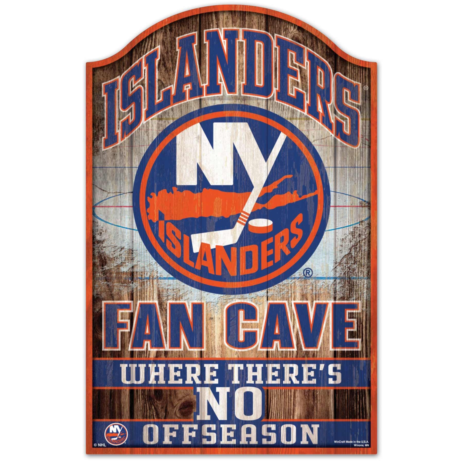 New York Islanders WinCraft NHL Fan Cave Wood Sign