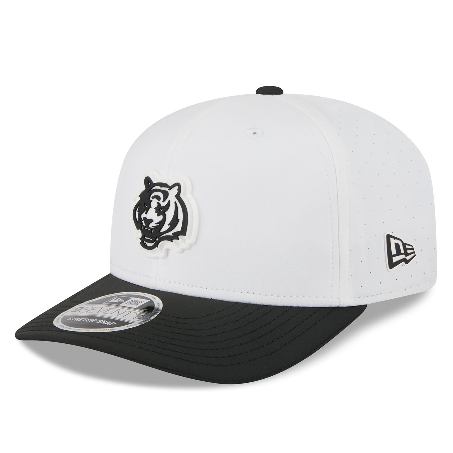 Cincinnati Bengals Historic Logo 2025 NFL Training Camp New Era 9SEVENTY Stretch-Snap Cap OTC White