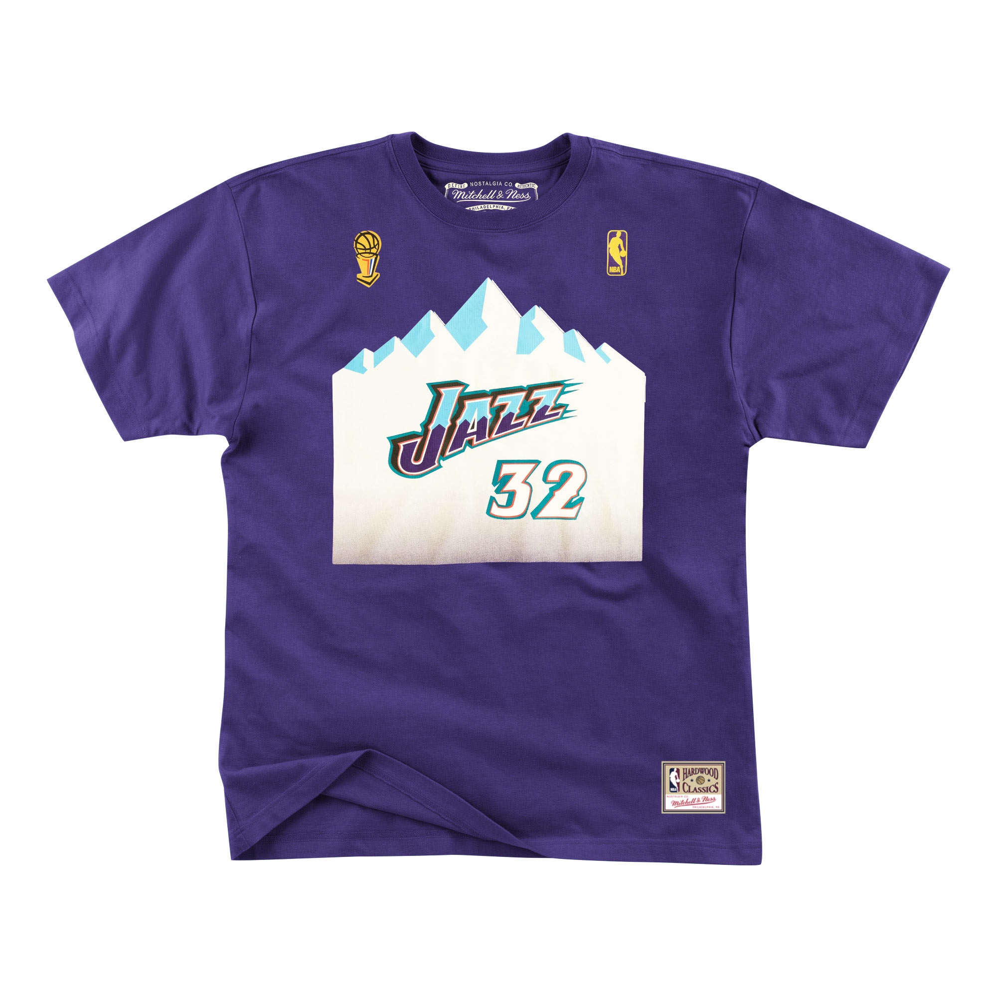 Karl Malone #32 Utah Jazz Mitchell & Ness NBA T-Shirt Lila