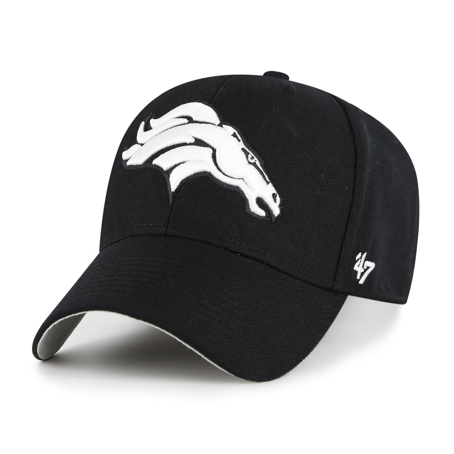 Denver Broncos Black & White '47 MVP Adjustable NFL Cap Schwarz