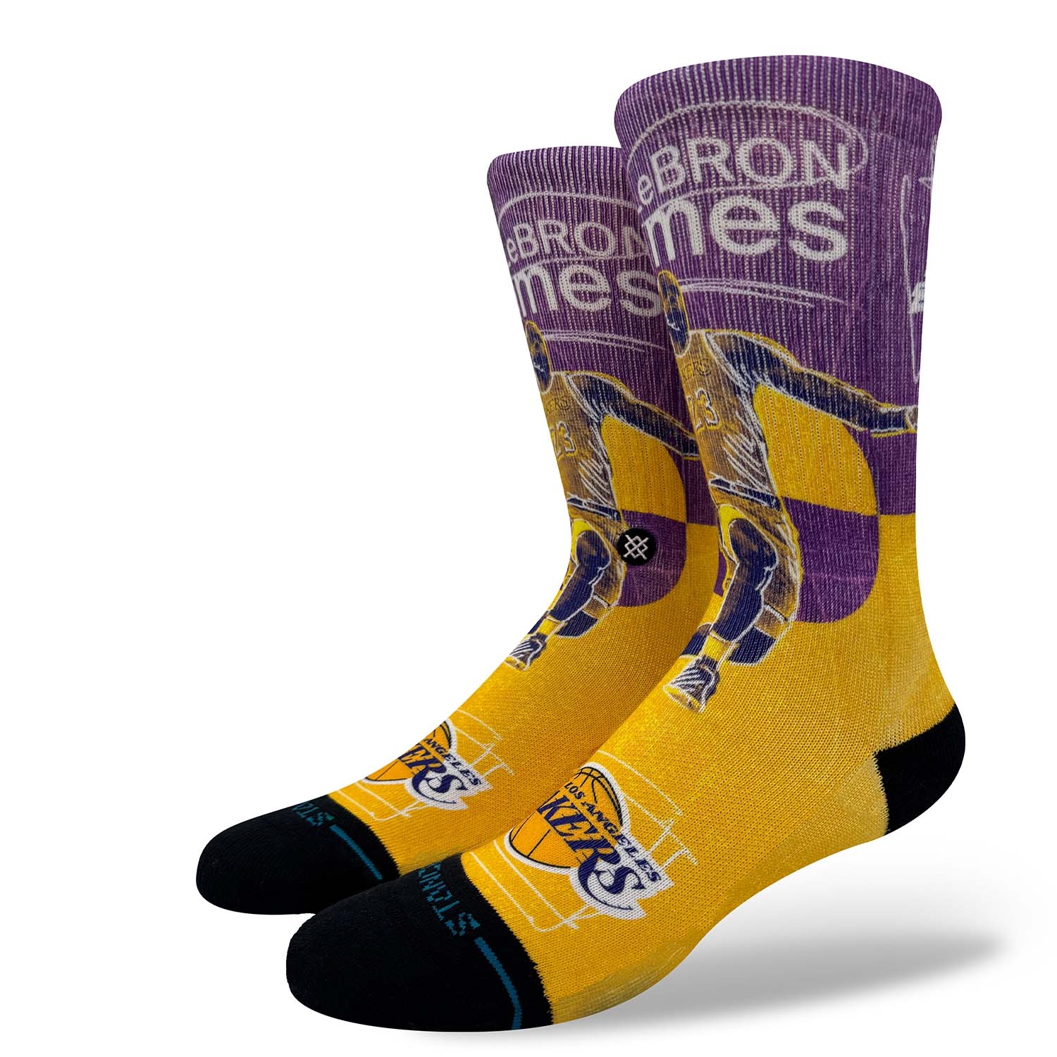 LeBron James Los Angeles Lakers Stance Pasted Crew Socken