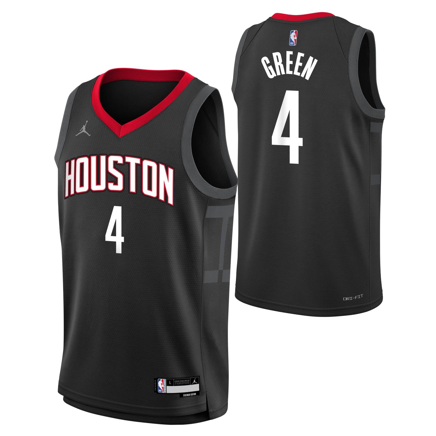 Jalen Green #4 Houston Rockets Jordan Swingman NBA Trikot Schwarz (YOUTH)