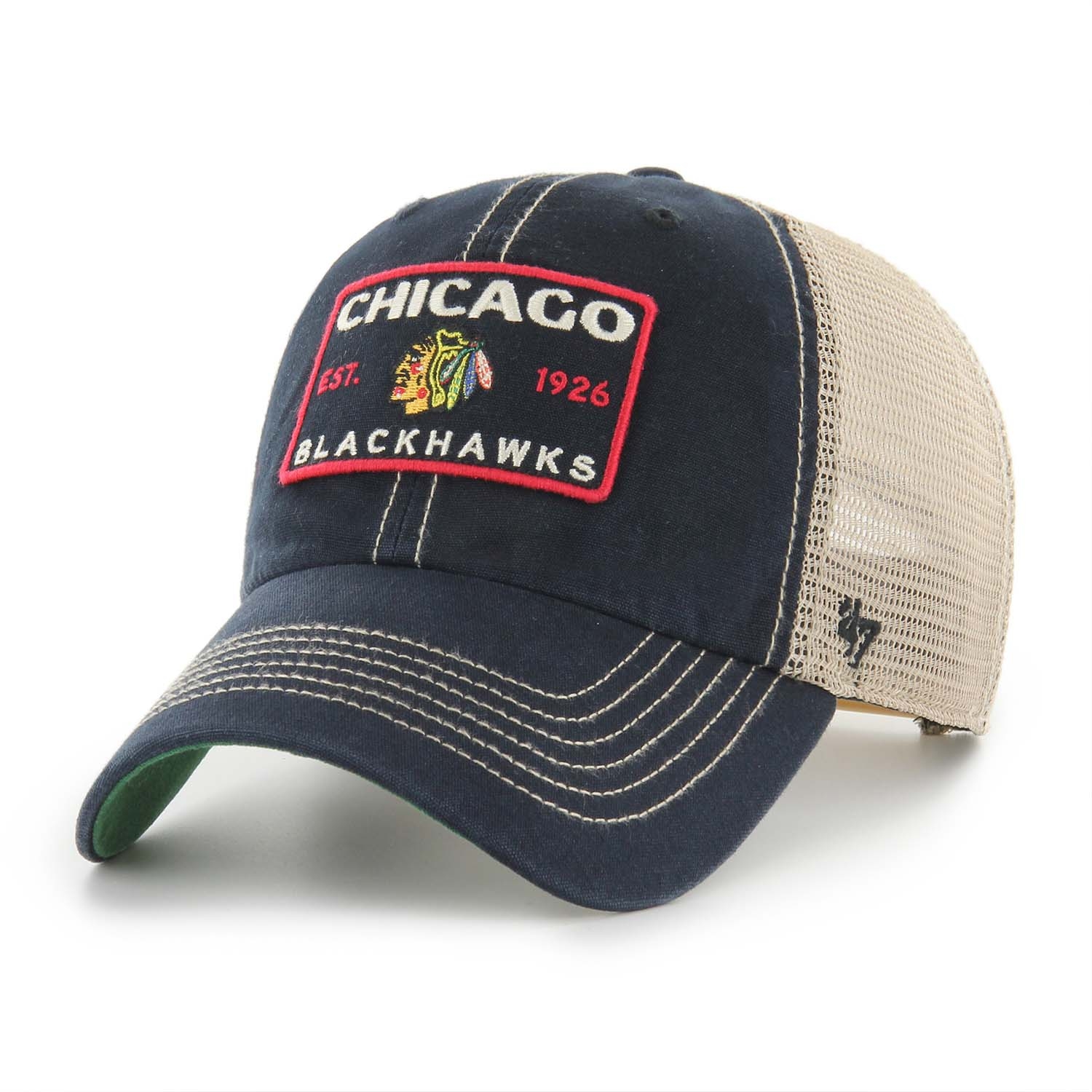 Chicago Blackhawks Vintage Wabash '47 Clean Up Trucker NHL Cap Schwarz