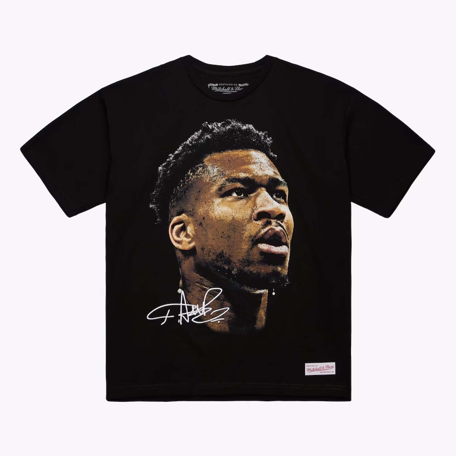 Giannis Antetokounmpo Mitchell & Ness Real Big Face NBA Tee Schwarz
