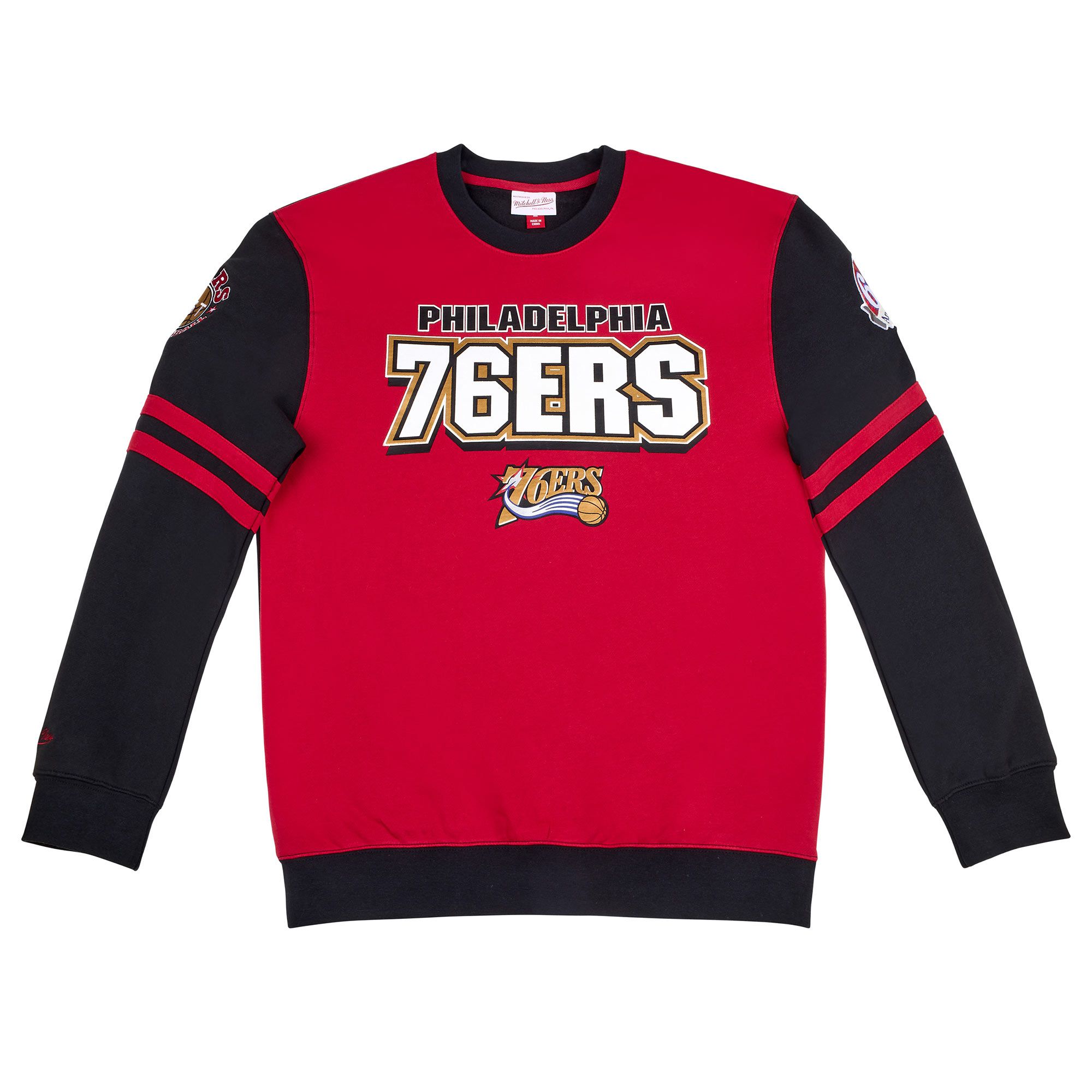 Philadelphia 76ers All Over 2.0 Mitchell & Ness NBA Crew Fleece Pullover