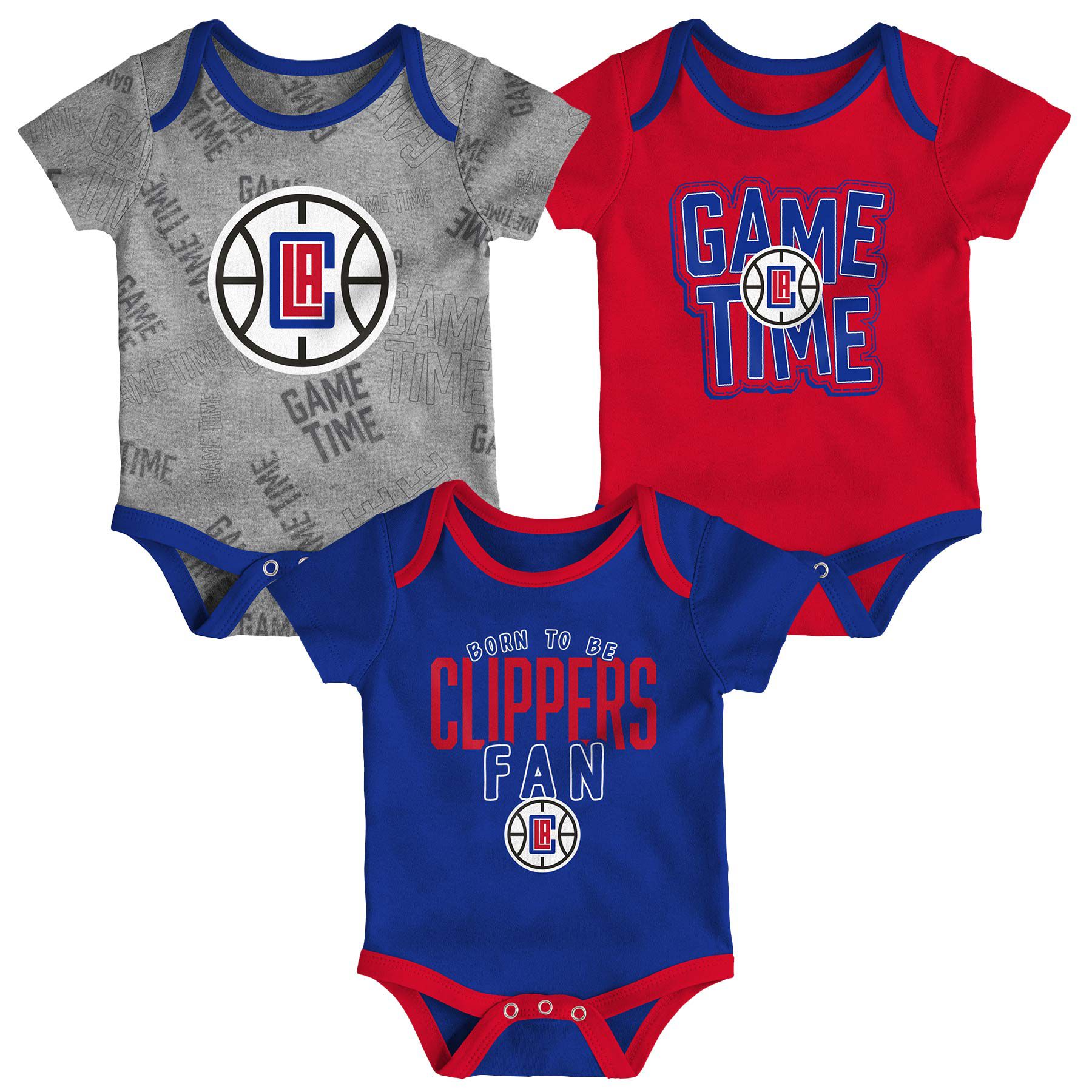Los Angeles Clippers Game Time NBA Baby Bodysuit Set (3-Piece)