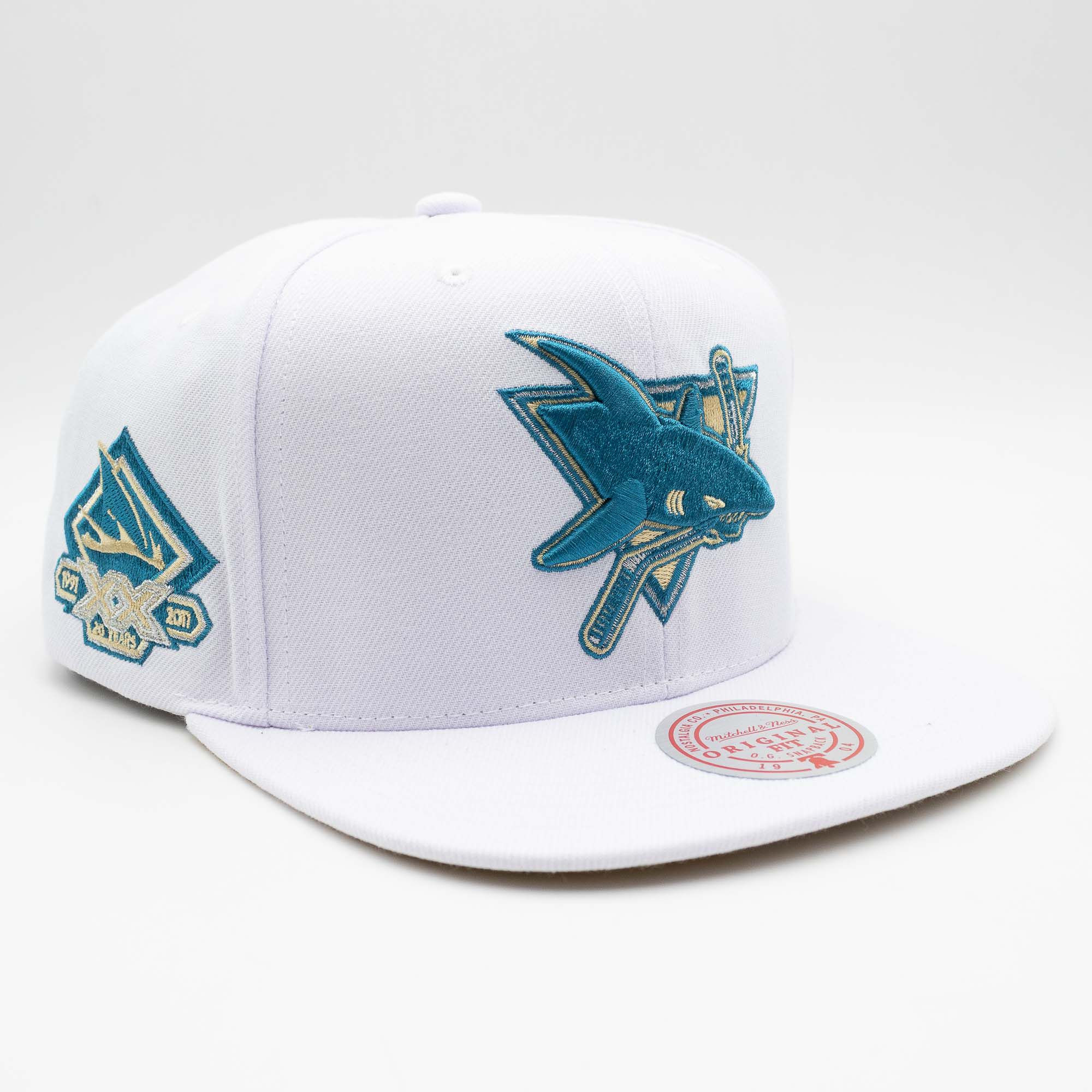 San Jose Sharks Winter White Mitchell & Ness Snapback NHL Cap