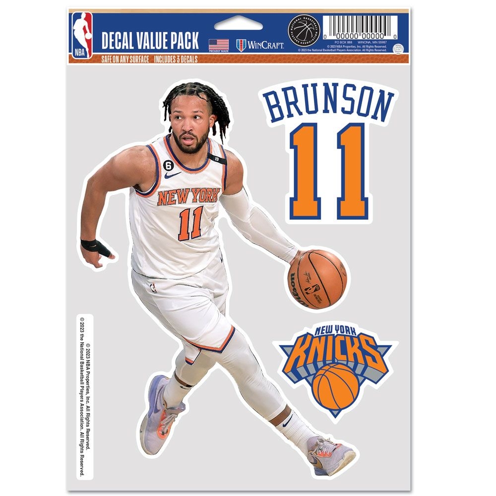 Jalen Brunson #11 New York Knicks Player NBA Decals Set (3 Pcs.)
