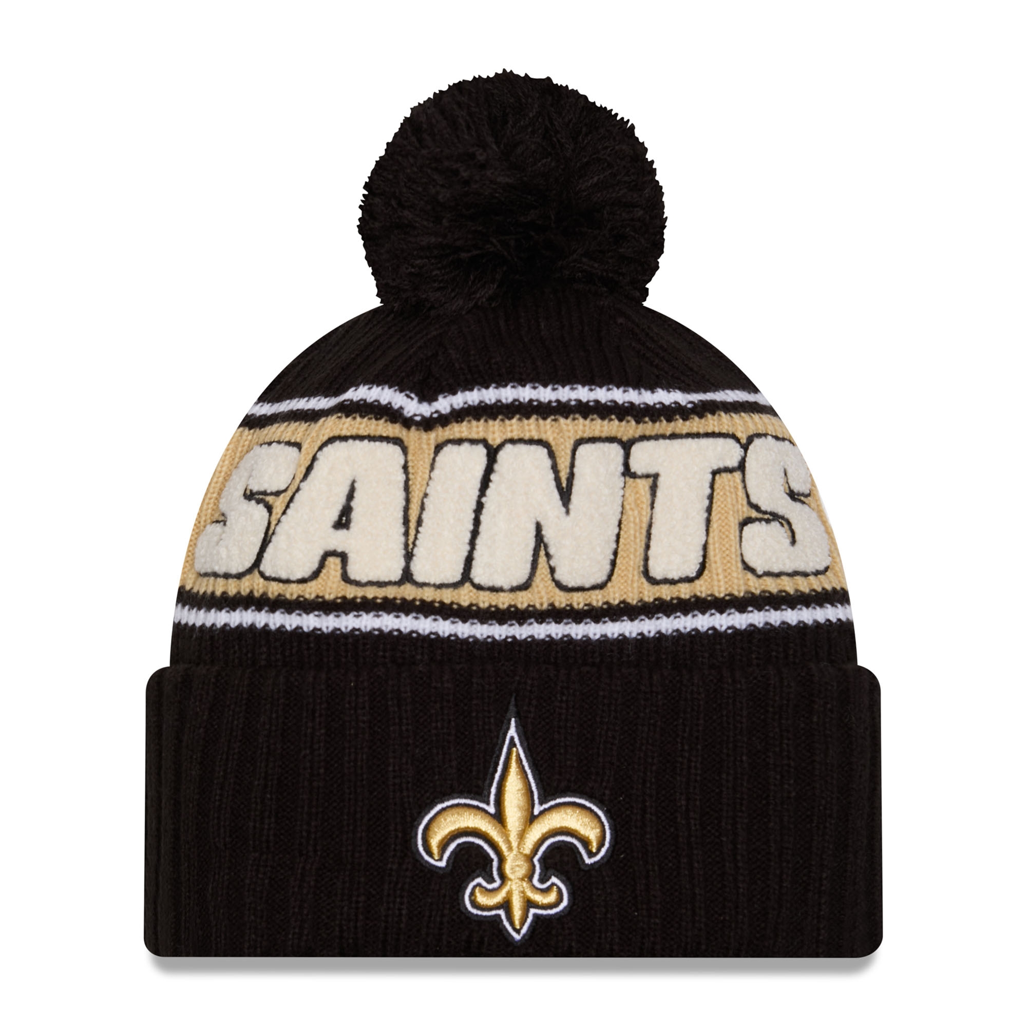 New Orleans Saints 2024 NFL Sideline New Era Sport Knit Wintermütze Schwarz