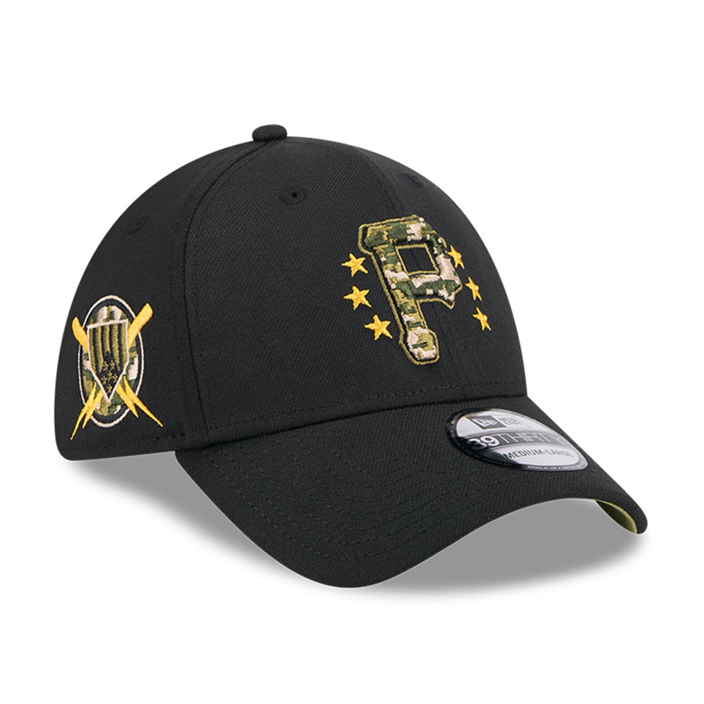 Pittsburgh Pirates 2024 MLB Armed Forces New Era 39THIRTY Flex Cap Schwarz