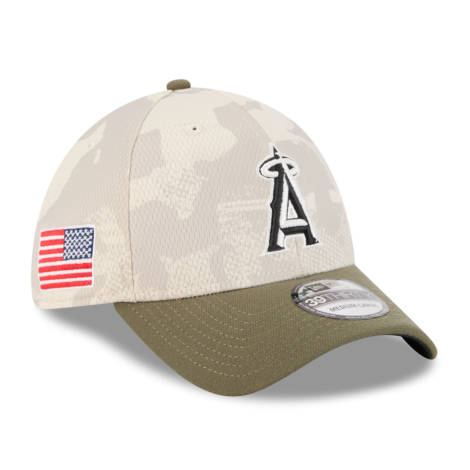 Los Angeles Angels 2025 MLB Armed Forces New Era 39THIRTY Flex Cap