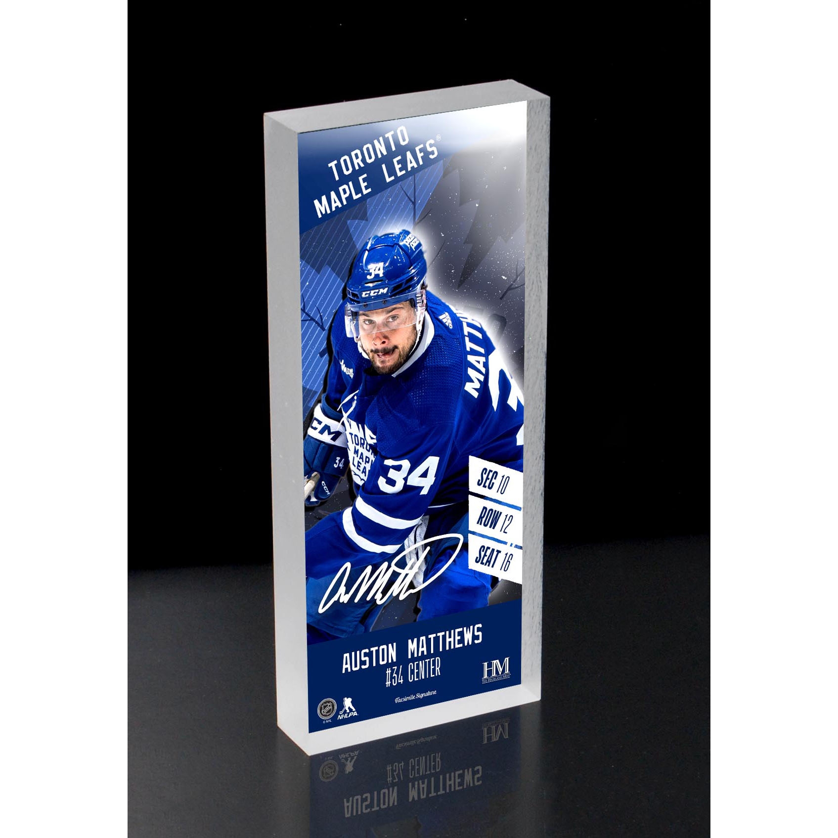 Auston Matthews Toronto Maple Leafs NHL Player Ticket 3D Block Art