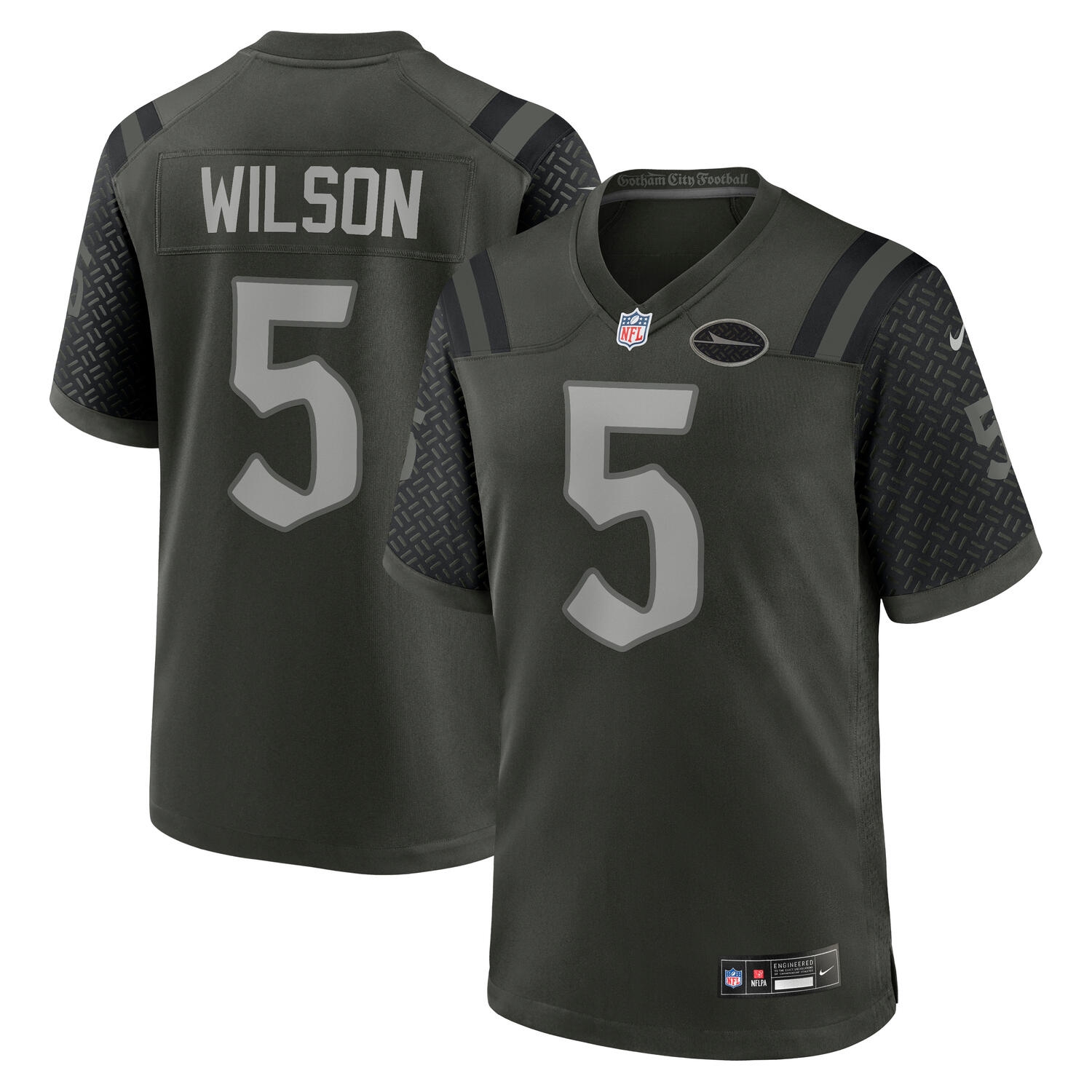 Garrett Wilson #5 New York Jets 2025 Rivalries Game NFL Trikot Gotham Green