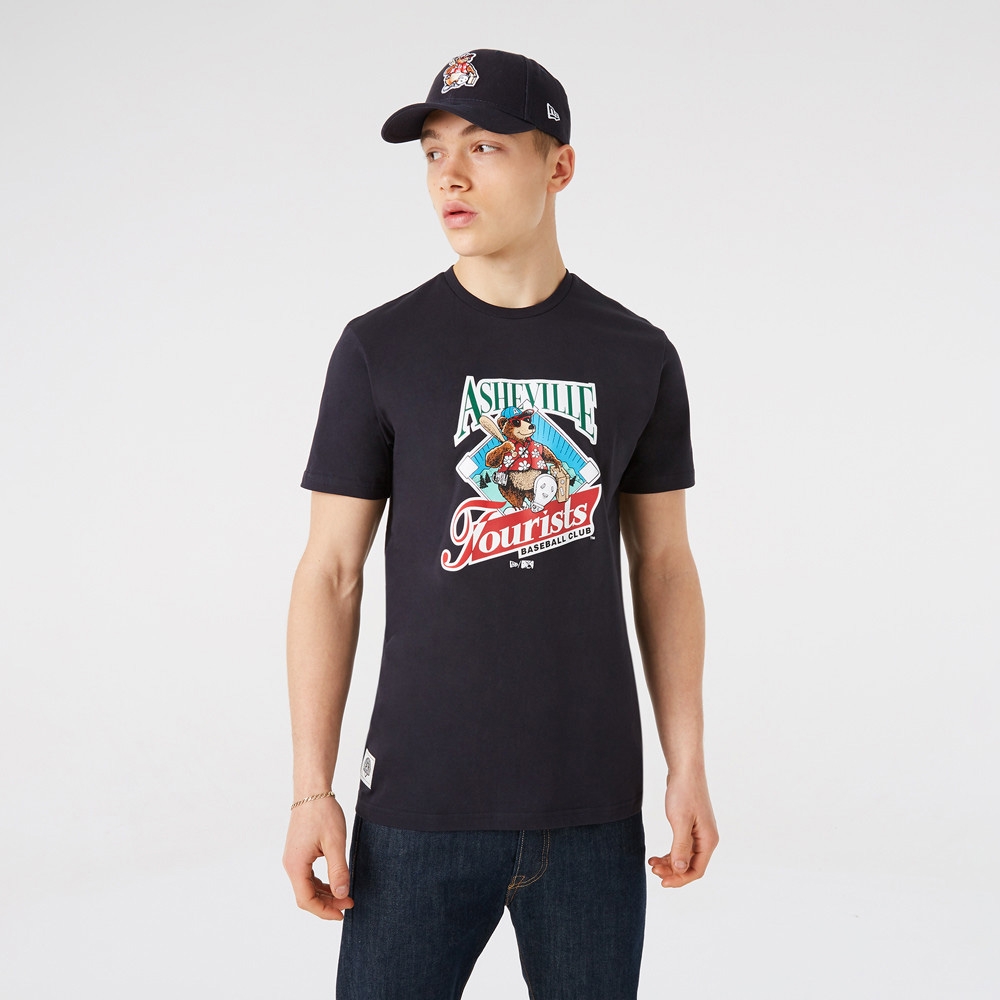 Asheville Tourists Heritage New Era MiLB Baseball T-Shirt Schwarz