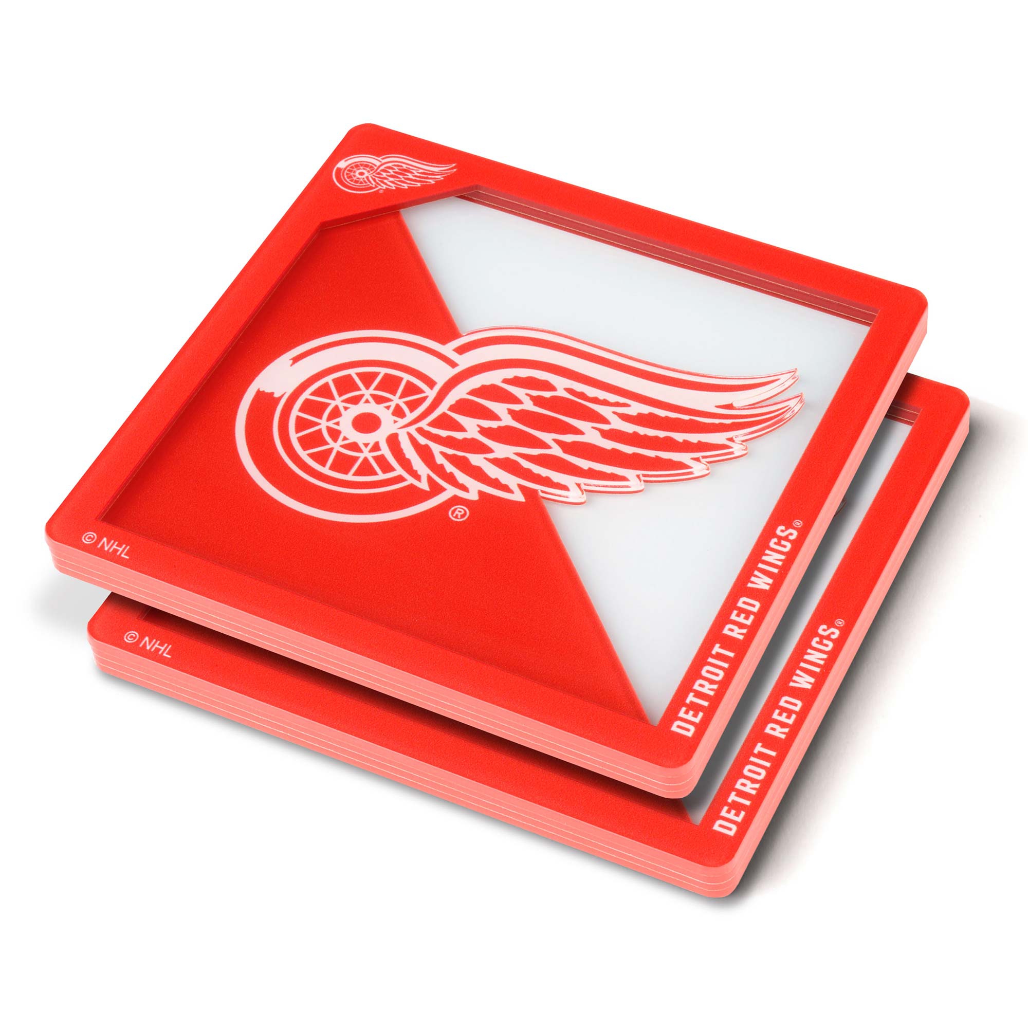 Detroit Red Wings 3D Logo NHL Coasters (2-Piece)