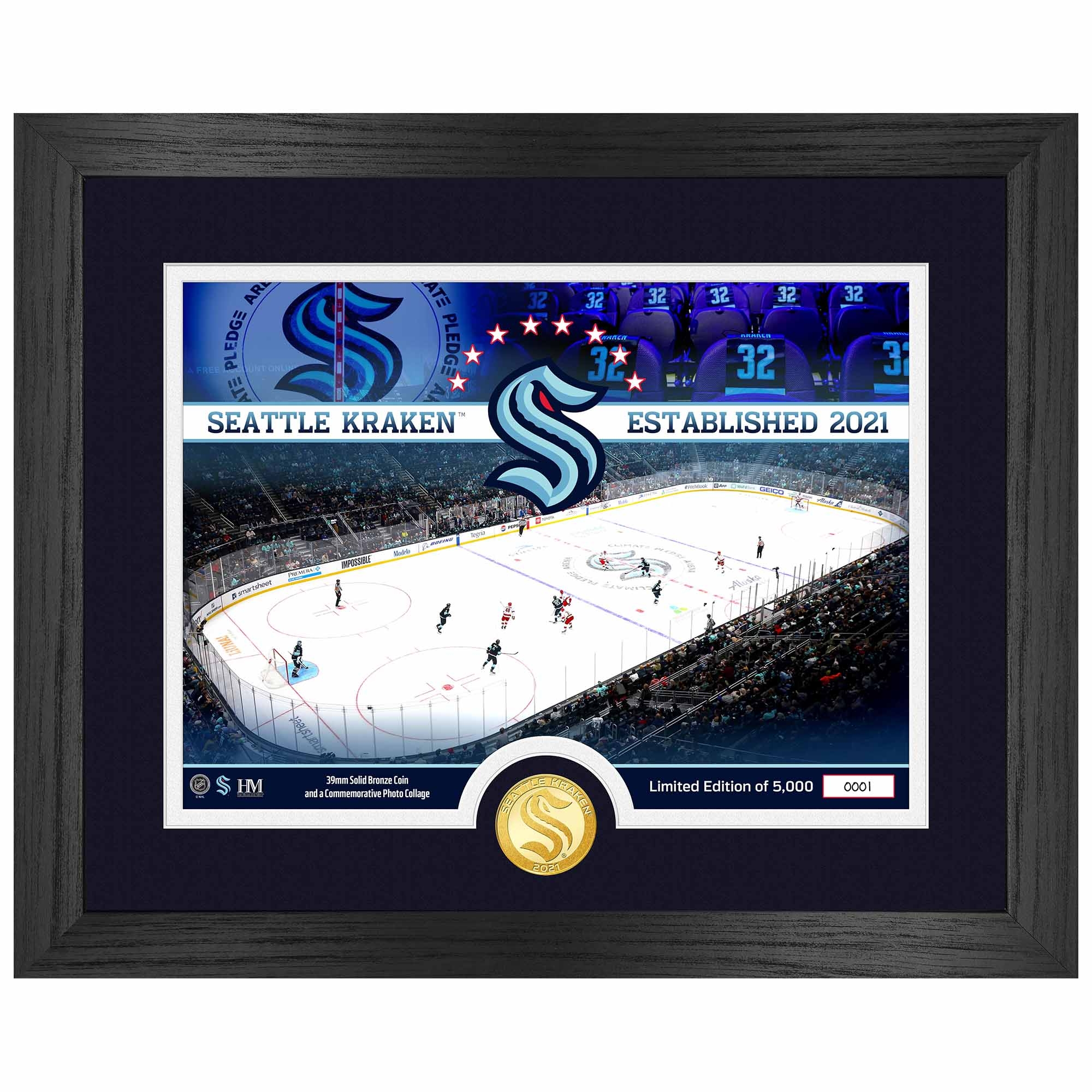 Seattle Kraken Bronze Coin Framed NHL Photo