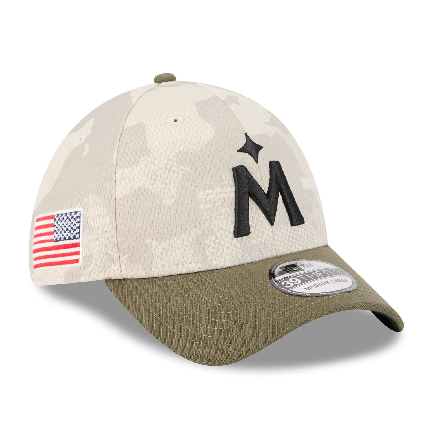 Minnesota Twins 2025 MLB Armed Forces New Era 39THIRTY Flex Cap