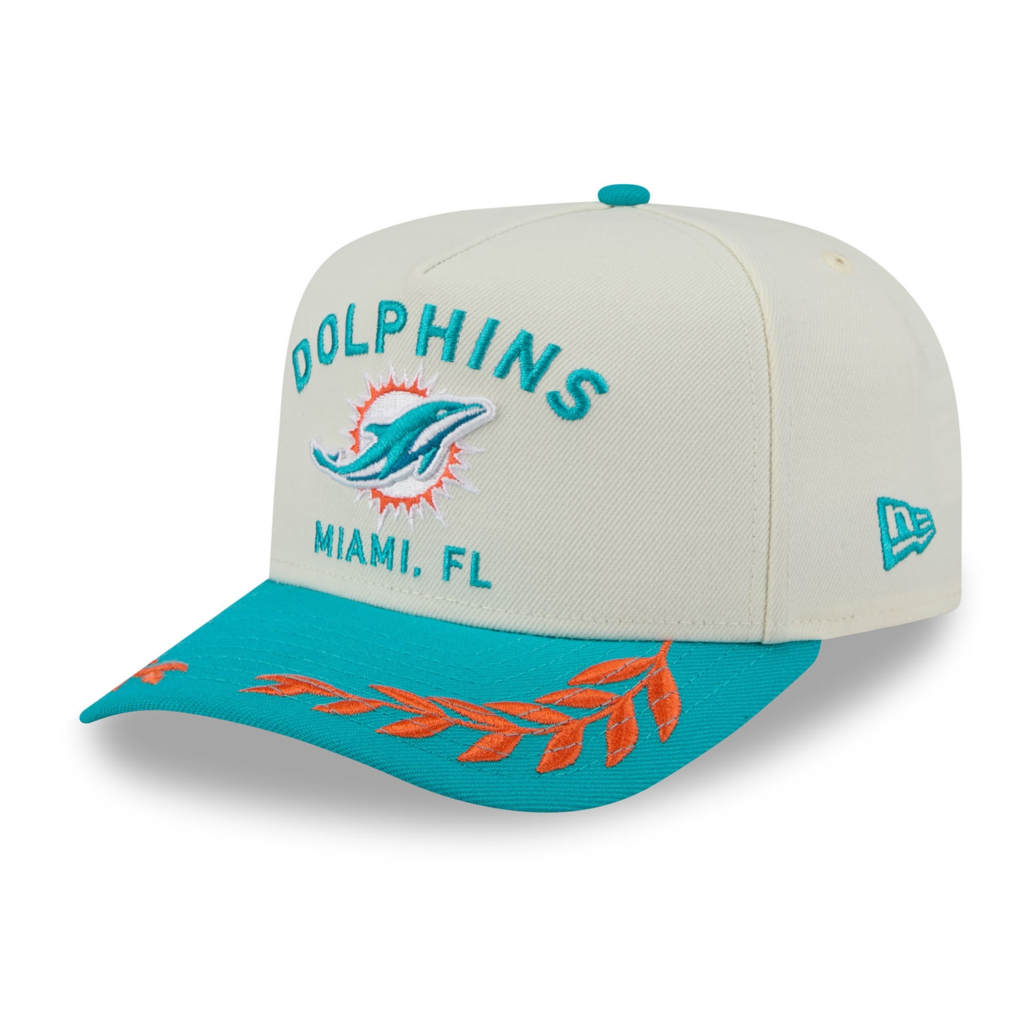 Miami Dolphins 2025 NFL Draft 9FIFTY A-Frame Snapback Cap Cream