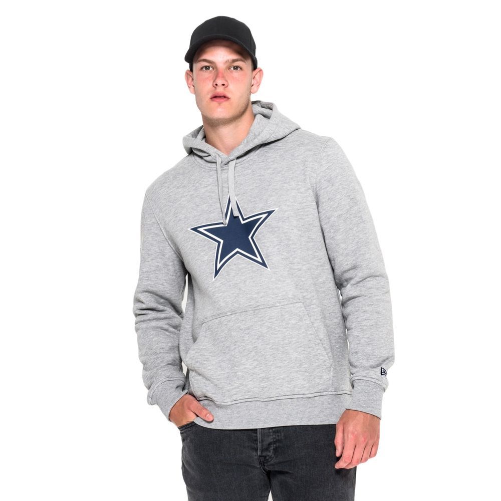 Dallas Cowboys Logo Hoodie New Era NFL Sweatshirt Grau