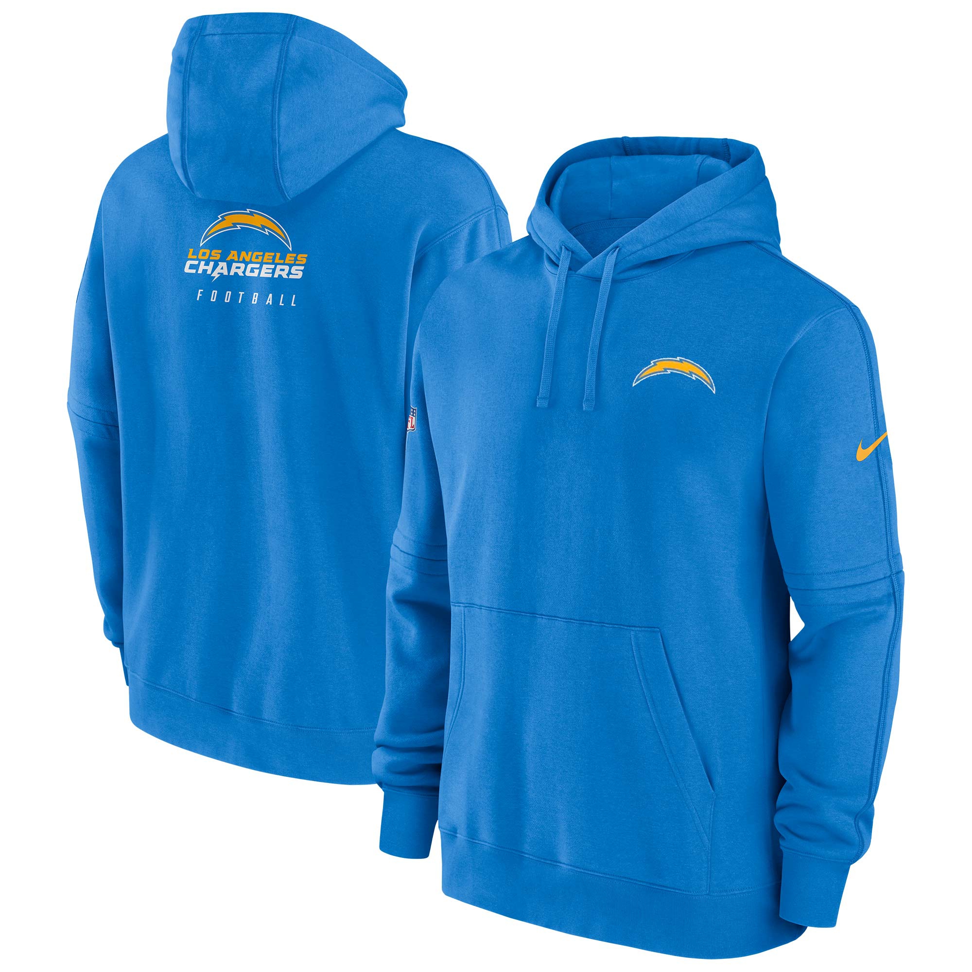 Los Angeles Chargers 2023 NFL Sideline Nike Club Hoodie Blau