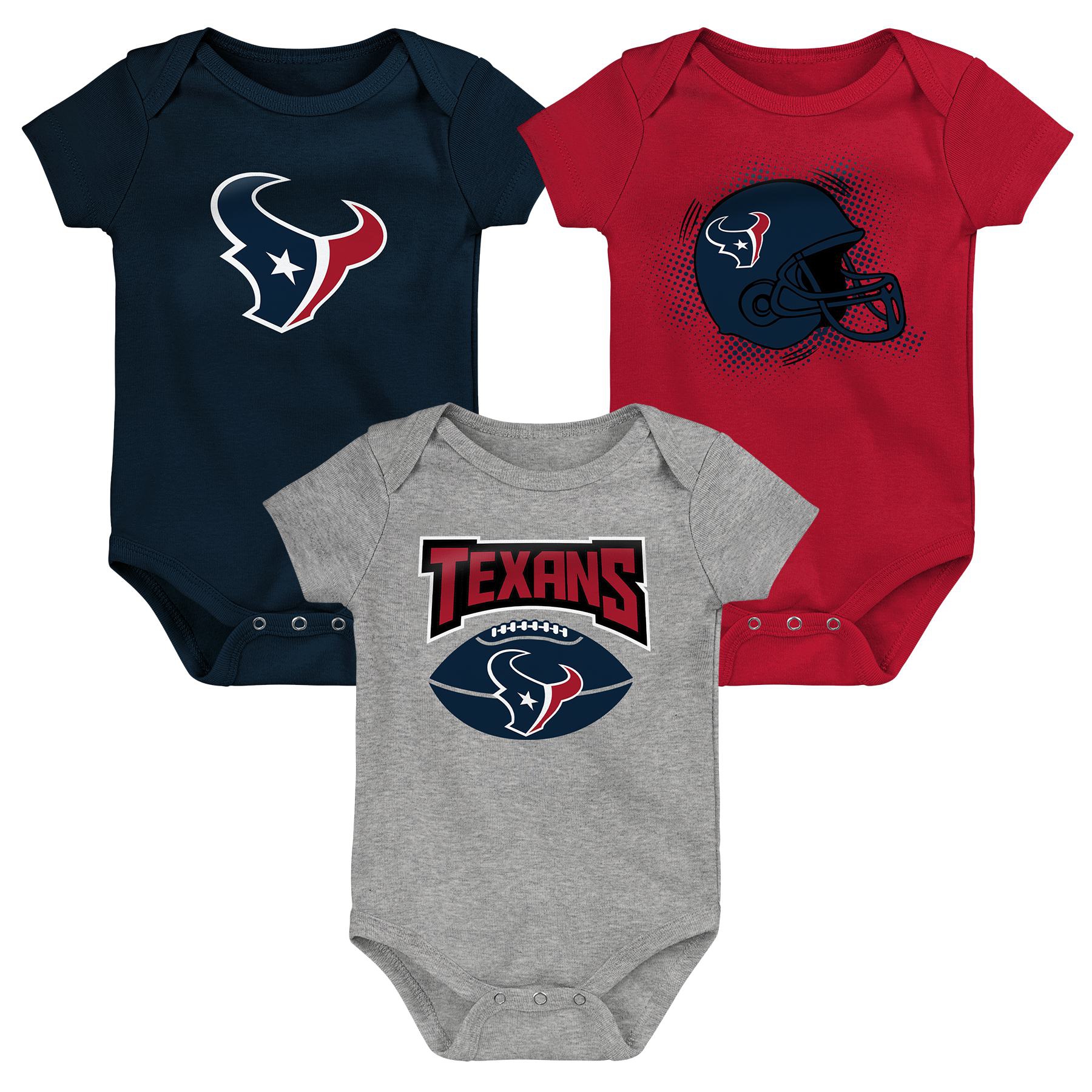 Houston Texans Game On Creeper NFL Infant Bodysuit Set (3-Piece)