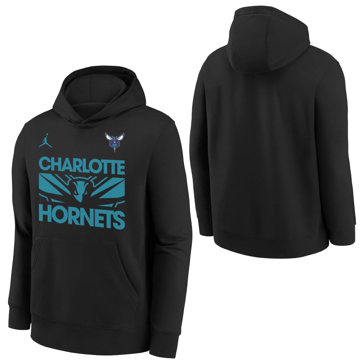Charlotte Hornets NBA Courtside Jordan Club Hoodie Schwarz (YOUTH)