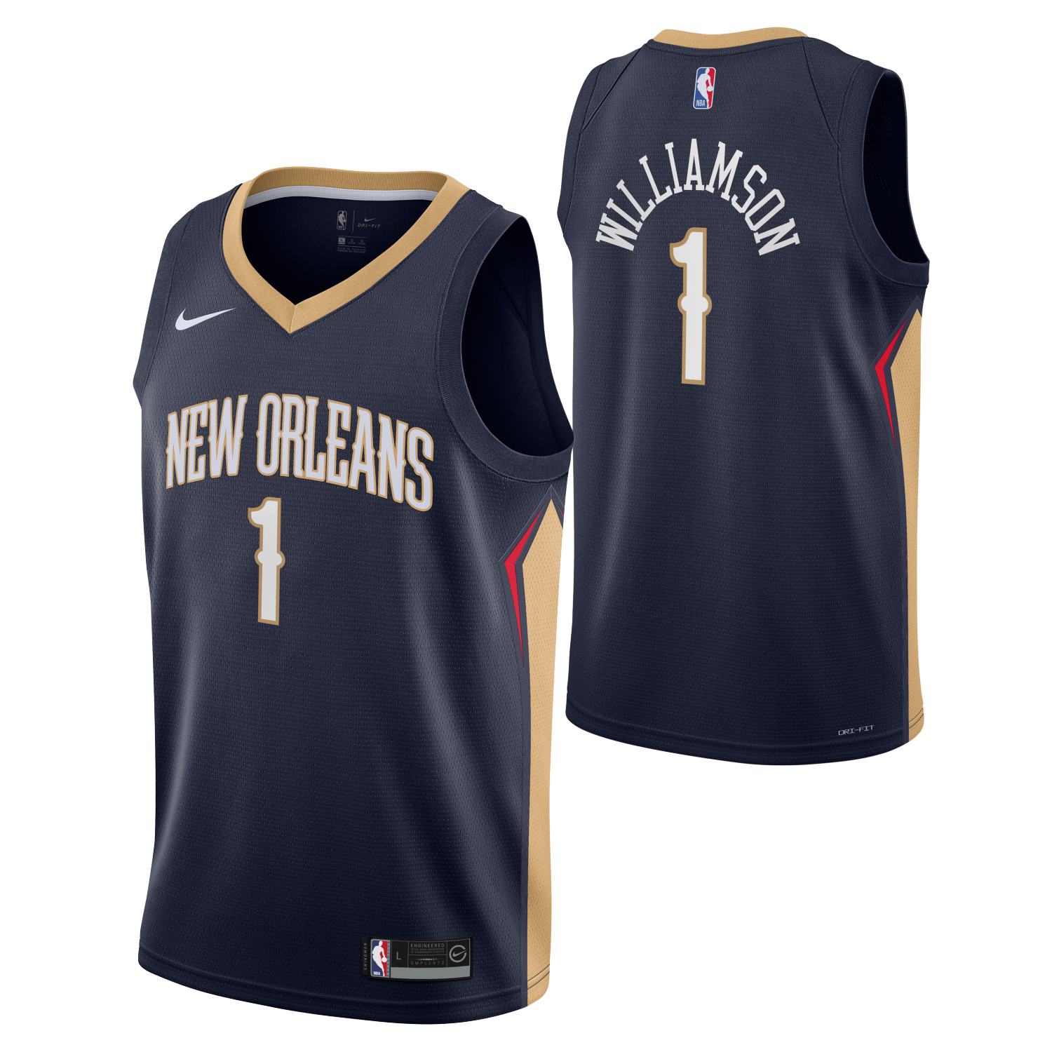 Zion Williamson #1 New Orleans Pelicans Nike Icon Swingman NBA Trikot (YOUTH)
