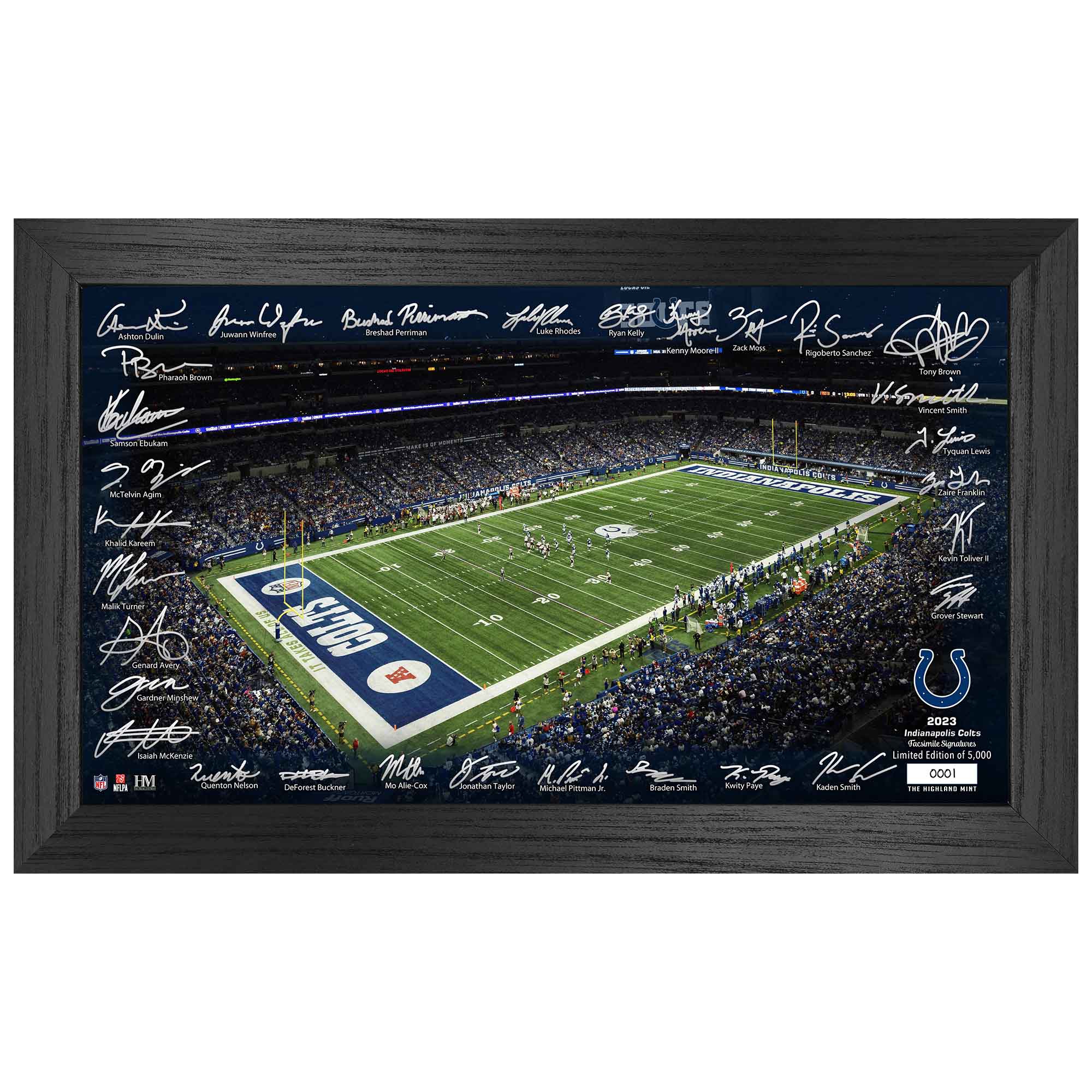 Indianapolis Colts 2023/24 Signature Stadium Gerahmtes NFL Bild
