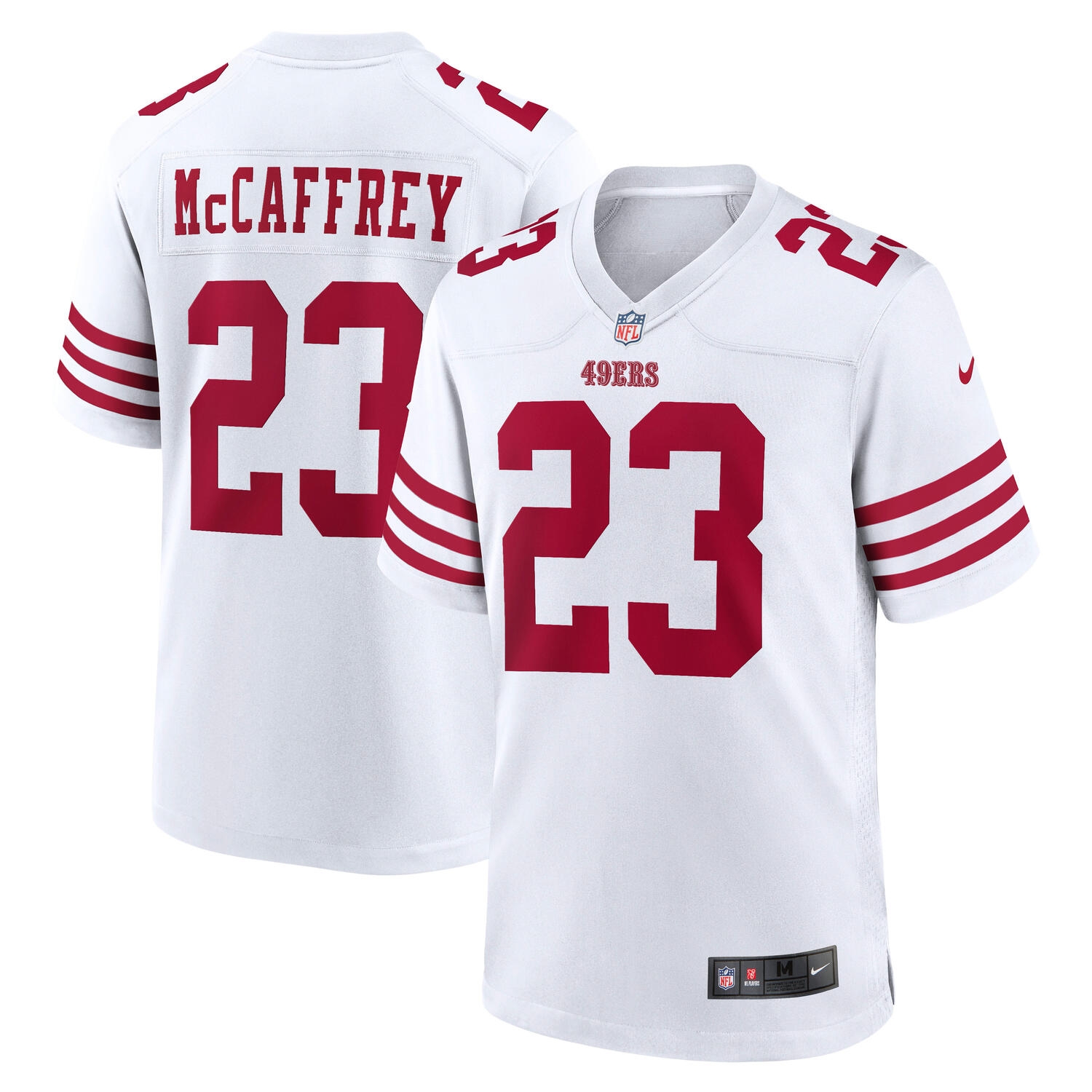 Christian McCaffrey #23 San Francisco 49ers Nike Game NFL Jersey White