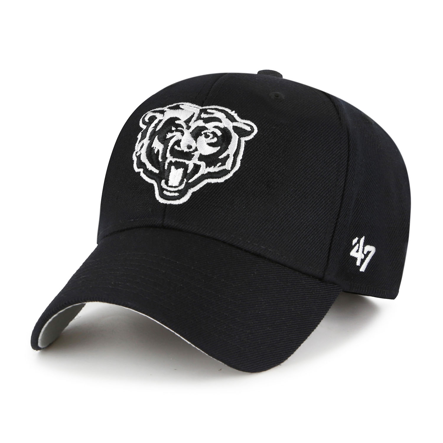Chicago Bears Black & White '47 MVP Adjustable NFL Cap Schwarz