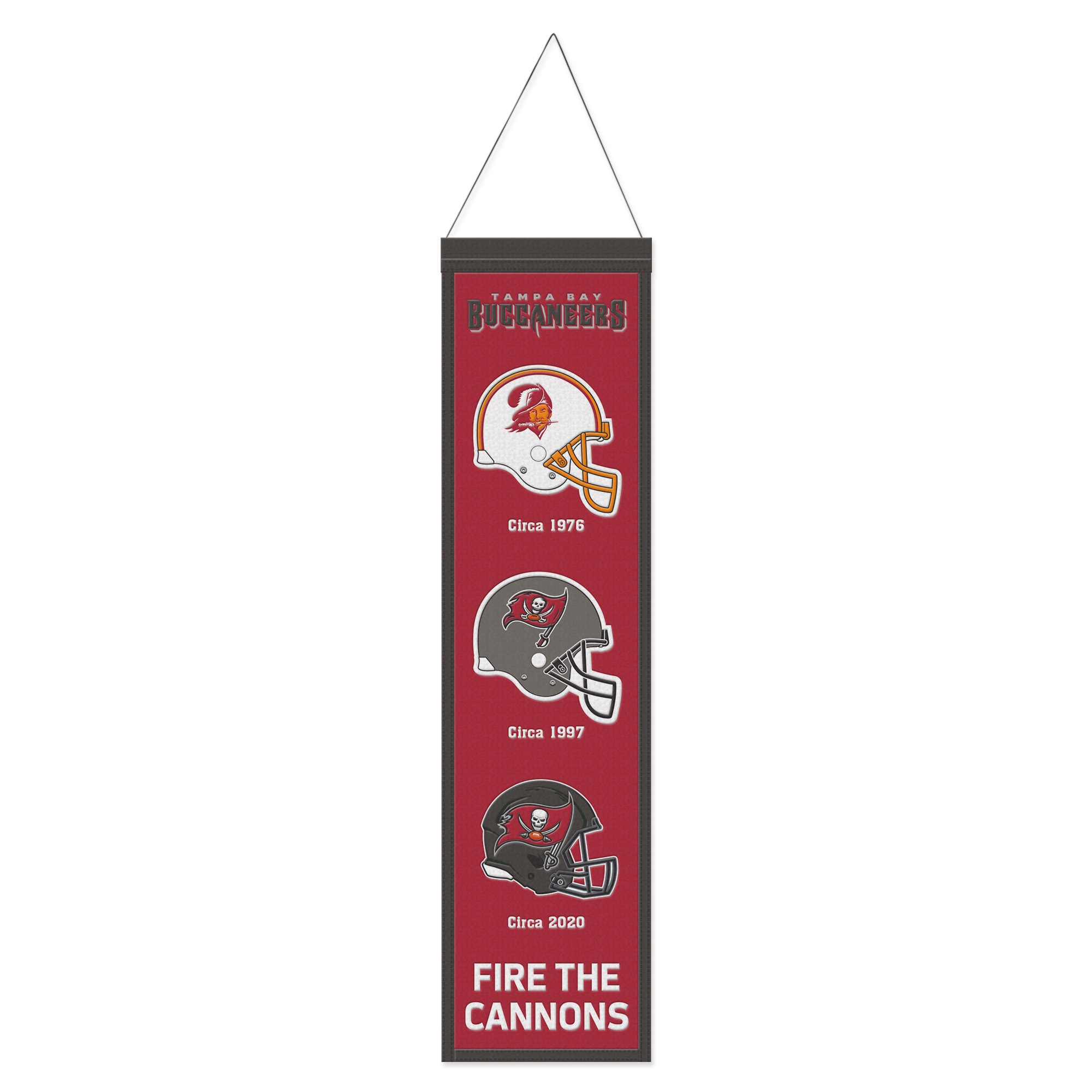 Tampa Bay Buccaneers Logo Evolution NFL Wool Banner