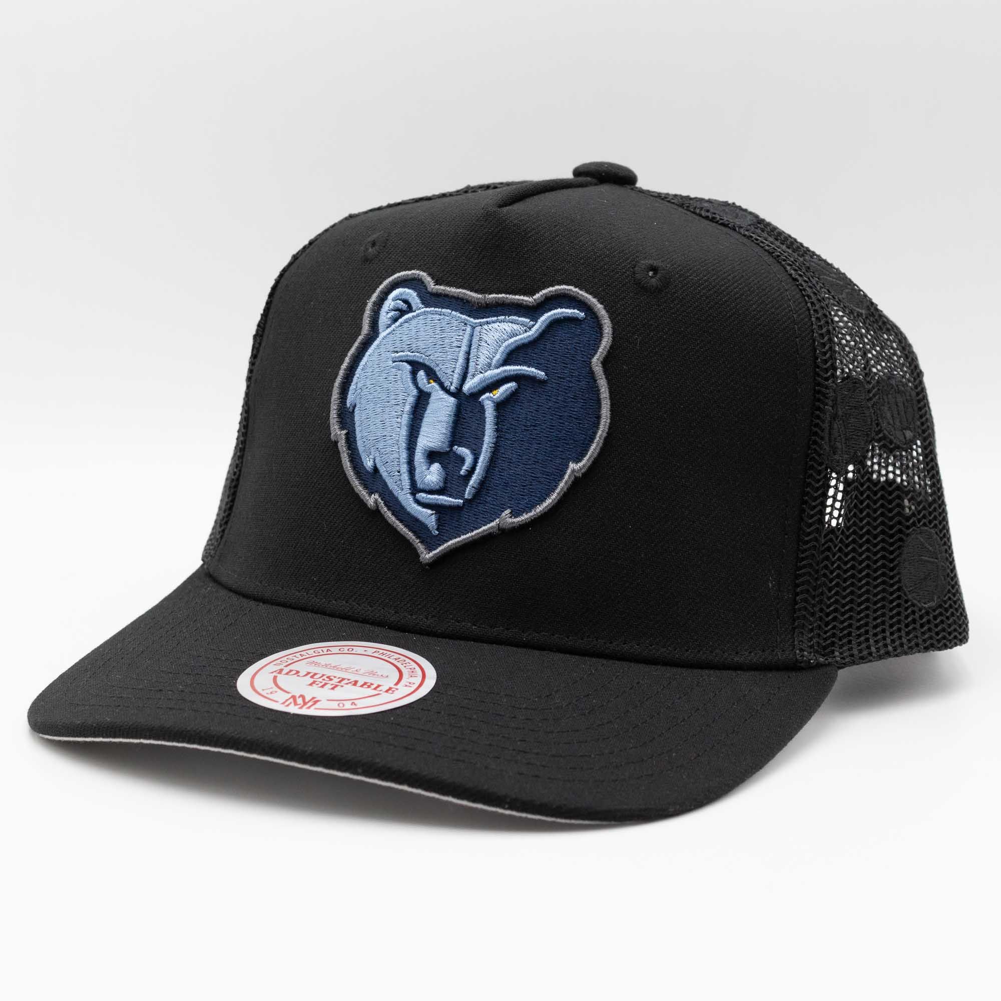 Memphis Grizzlies Mitchell & Ness Monogram NBA Trucker Cap Black