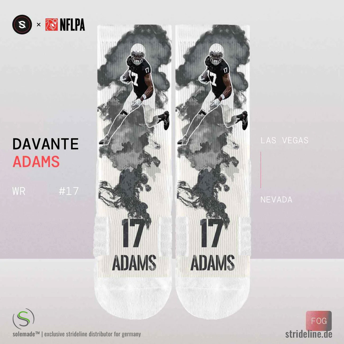 Davante Adams Las Vegas Raiders Strideline Premium NFLPA Crew Socken