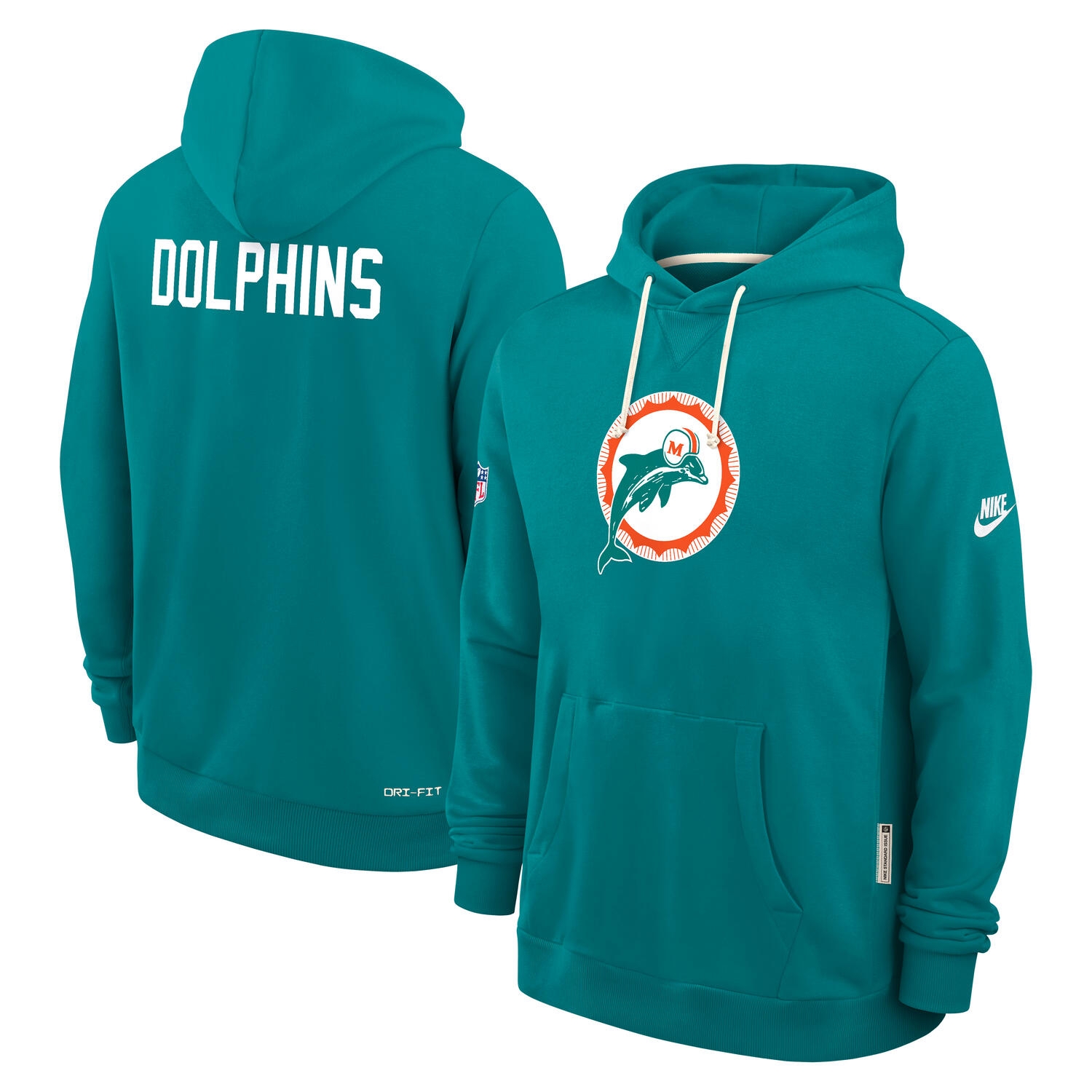 Miami Dolphins 2025 NFL Sideline Nike Vintage Alternate Hoodie Aqua
