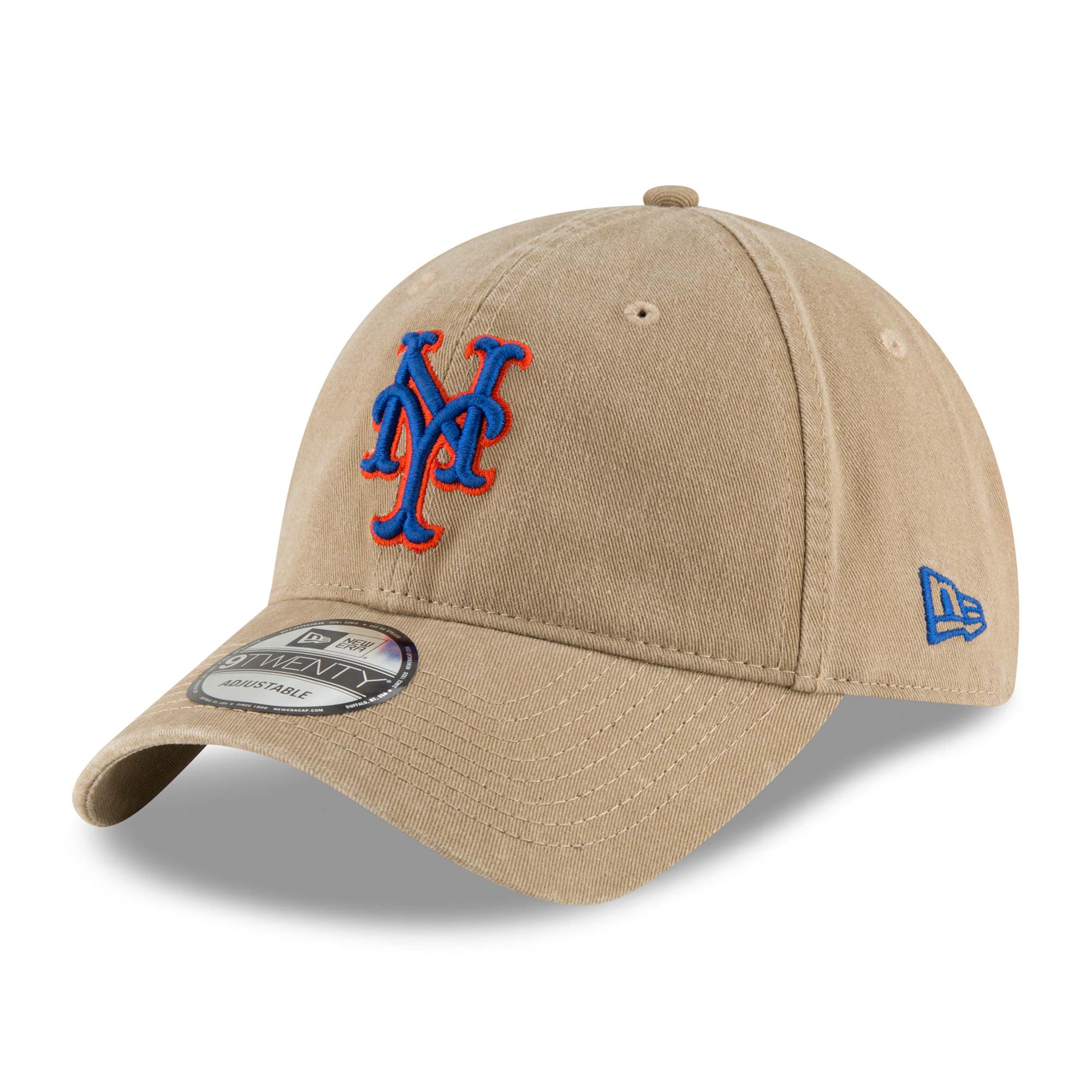 New York Mets Core Classic New Era 9TWENTY Adjustable MLB Cap Khaki