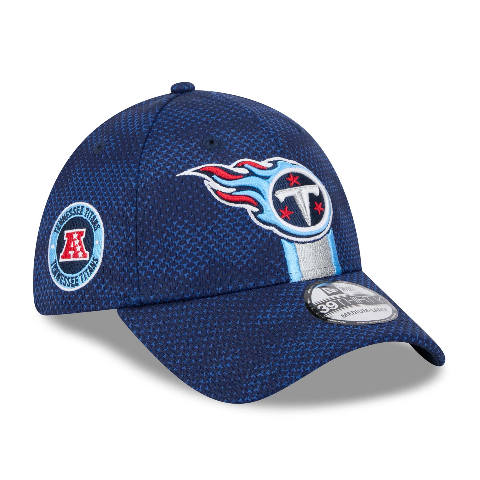 Tennessee Titans 2024 NFL Sideline New Era 39THIRTY Flex Cap Navy