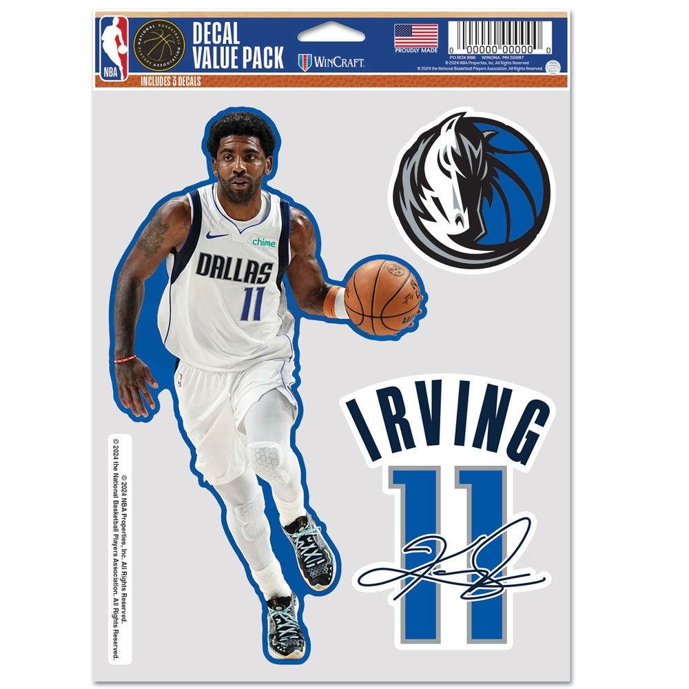 Kyrie Irving #11 Dallas Mavericks Player NBA Aufkleber-Set (3 Stk.)