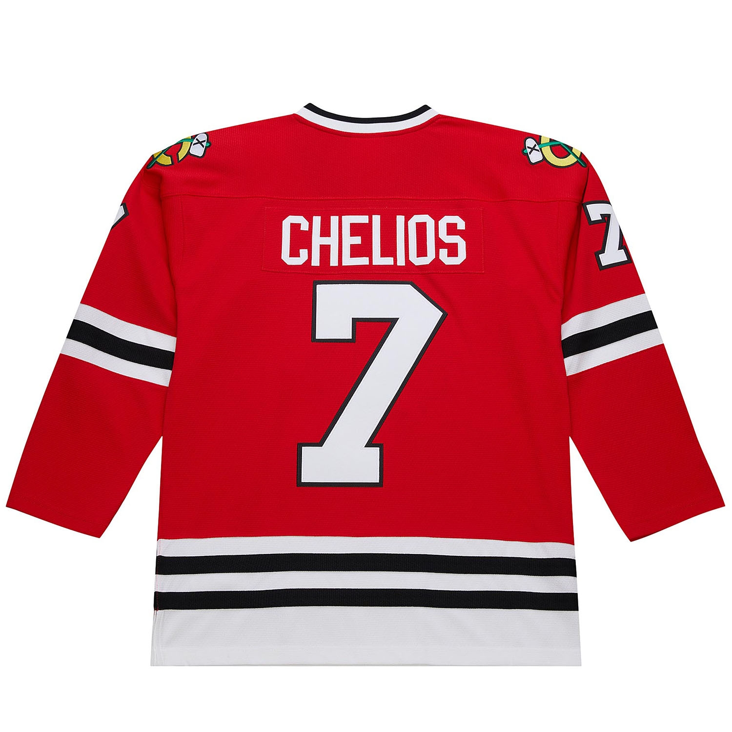 Chris Chelios #7 Chicago Blackhawks 1991-92 Premium Power Play NHL Trikot Rot