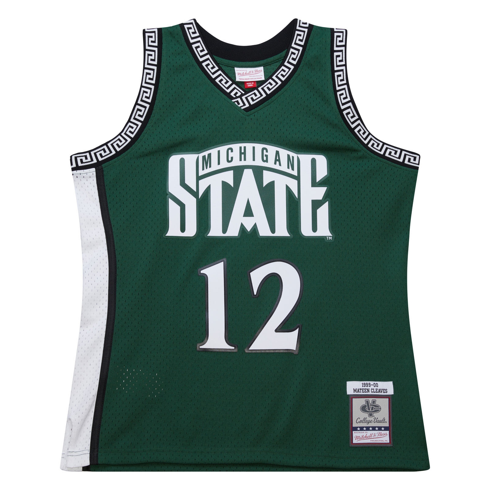 Mateen Cleaves #12 Michigan State Spartans 1999-00 Mitchell & Ness Swingman NCAA Trikot Grün
