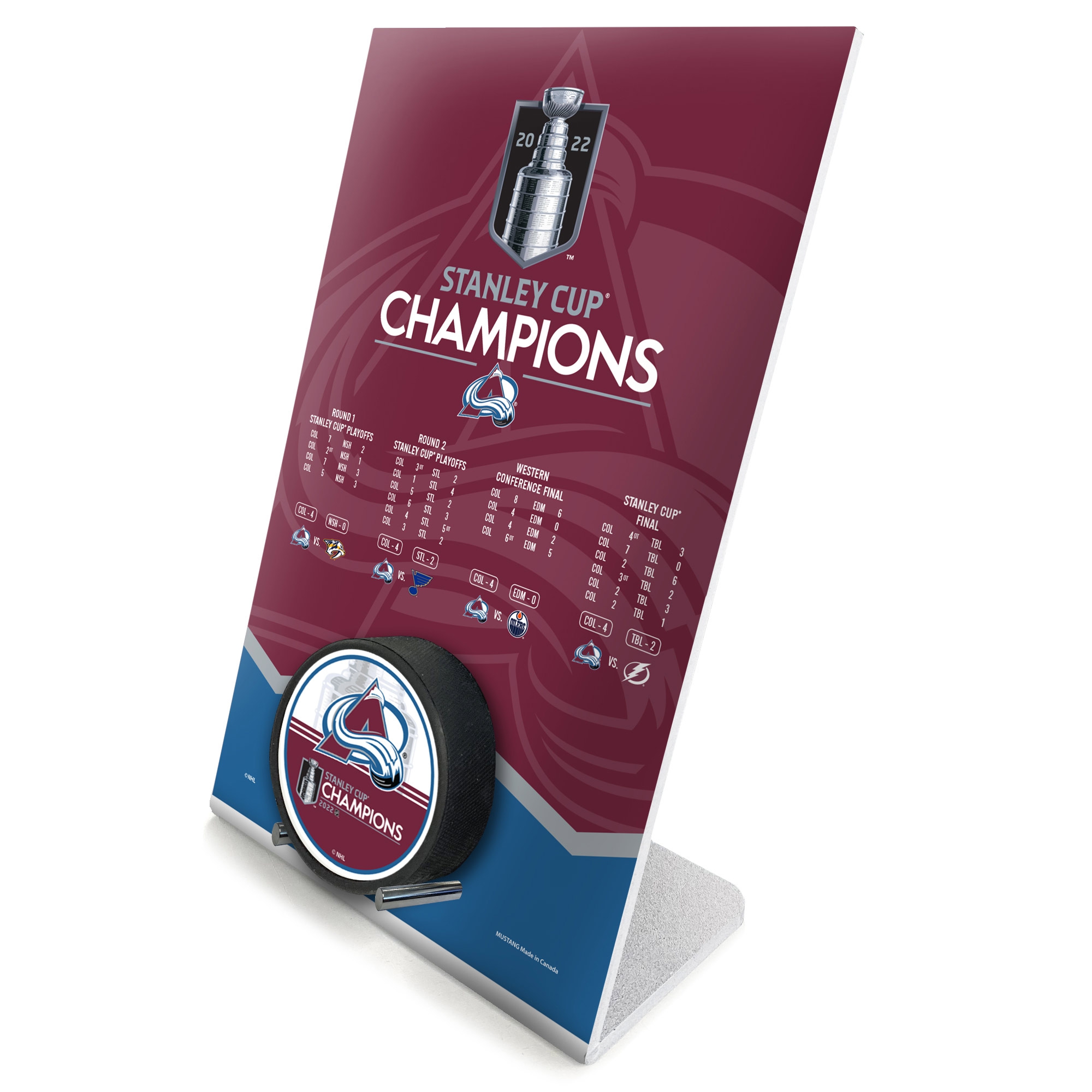 Colorado Avalanche 2022 Stanley Cup Champions NHL Puck Plaque