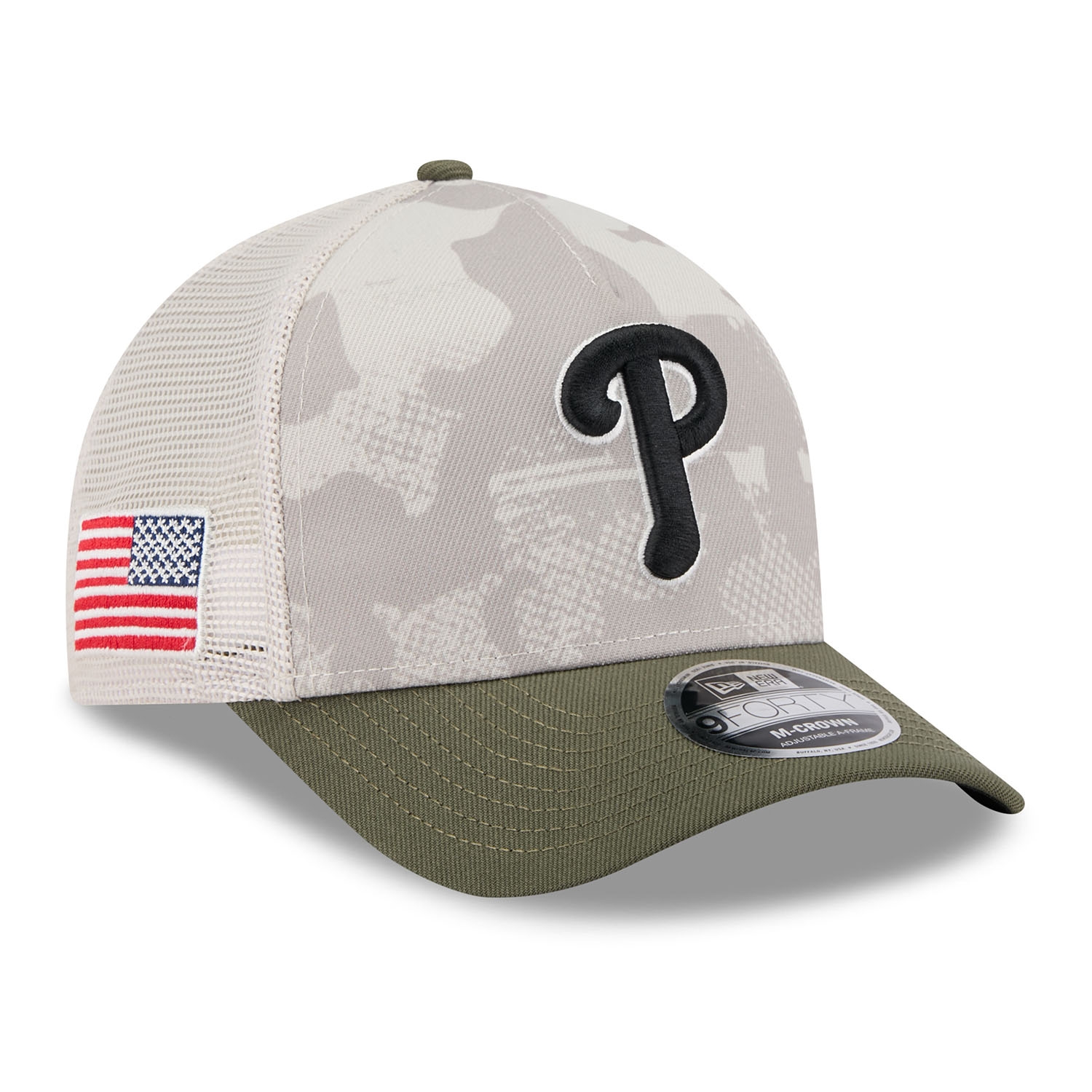 Philadelphia Phillies 2025 MLB Armed Forces 9FORTY M-Crown A-Frame Snapback Cap