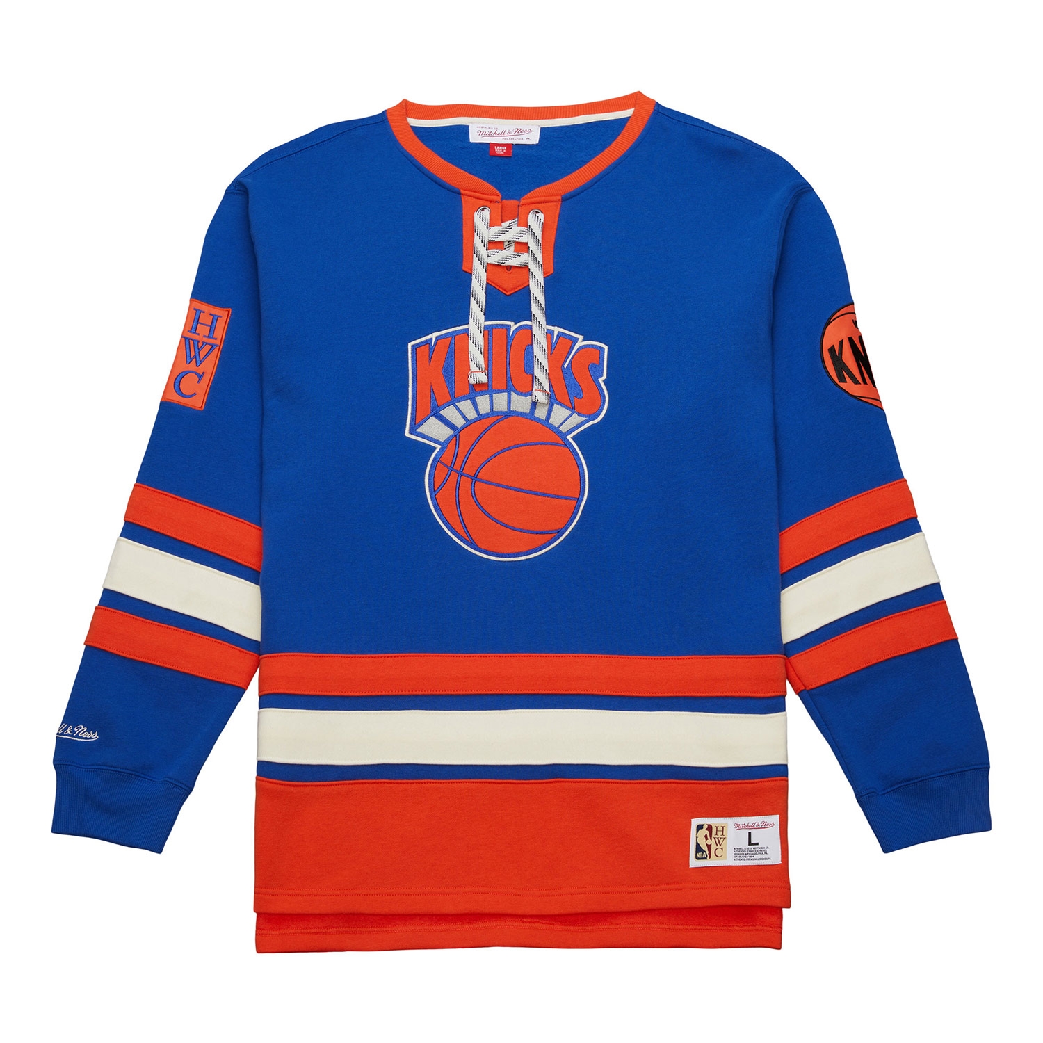 New York Knicks Mitchell & Ness Heritage NBA Lace-Up Jersey Crew