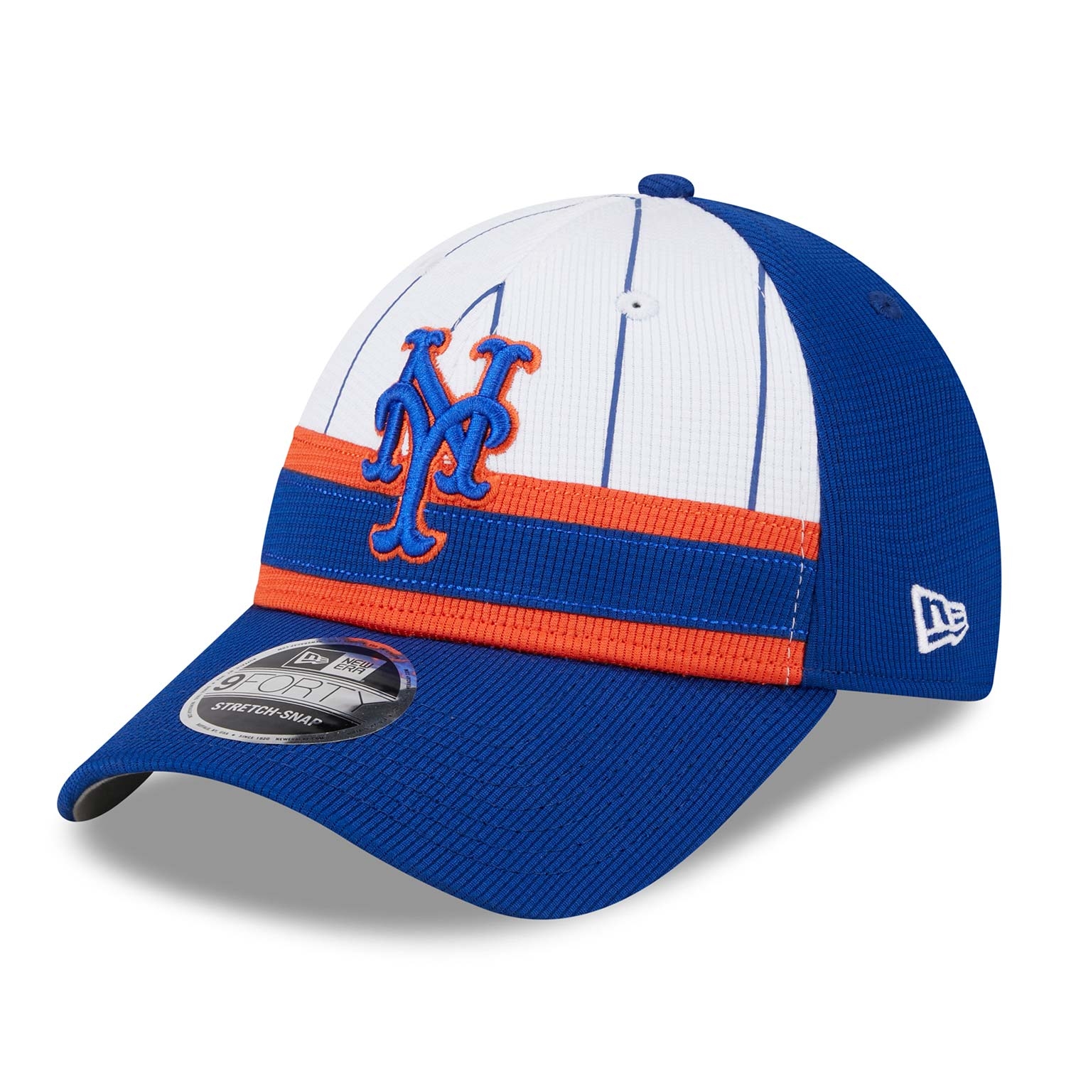 New York Mets 2025 MLB Batting Practice Stretch-Snap 9FORTY Adjustable Cap