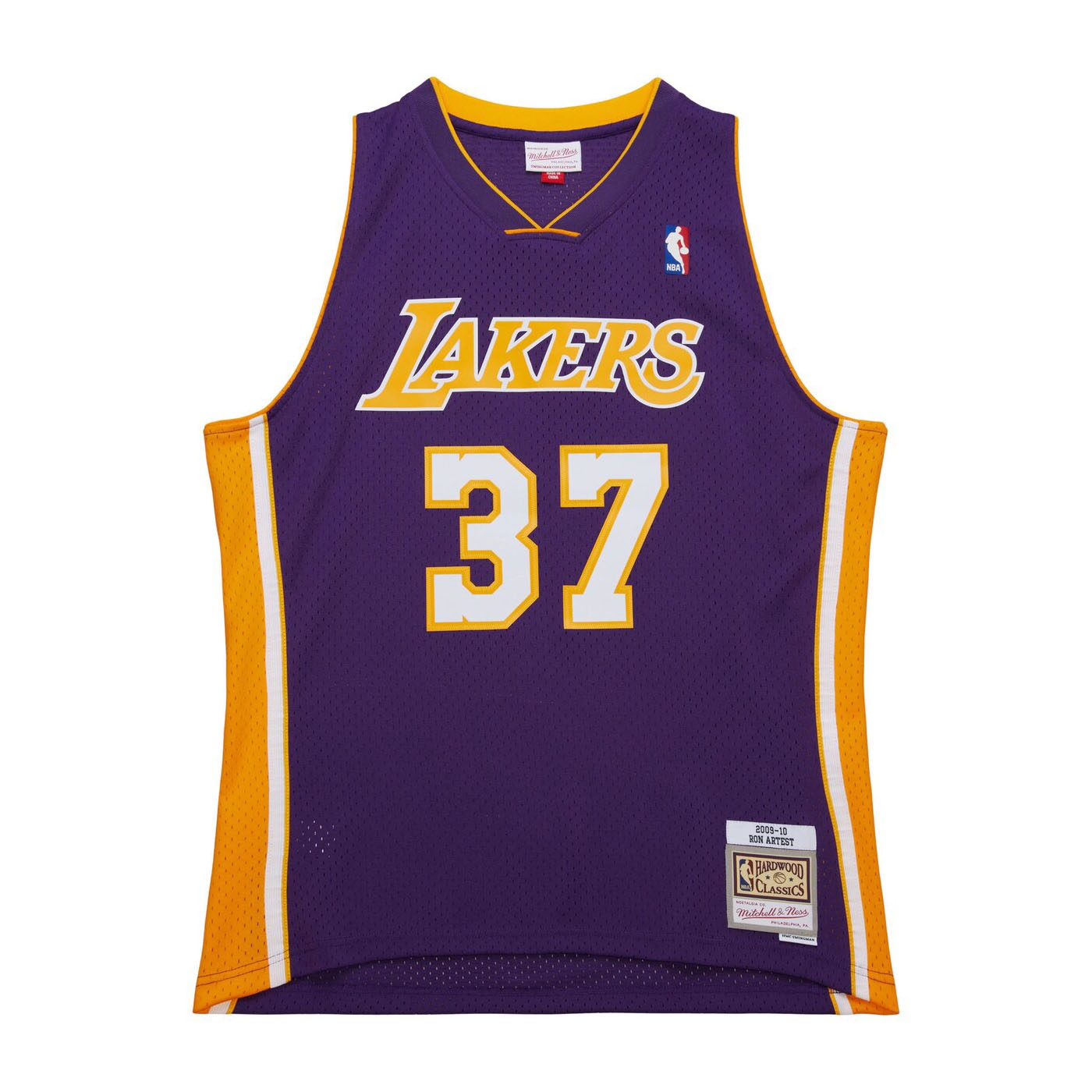 Ron Artest #37 Los Angeles Lakers 2009-10 Mitchell & Ness Swingman NBA Trikot Lila