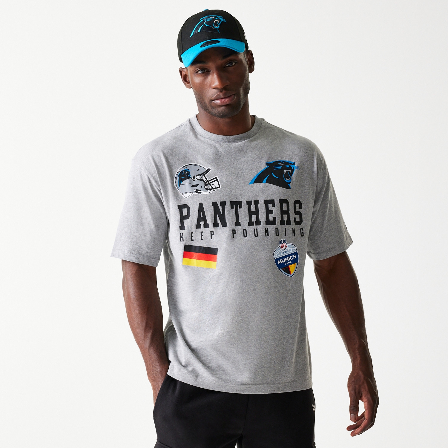 2024 NFL Munich Game Carolina Panthers Collegiate T-Shirt Grau